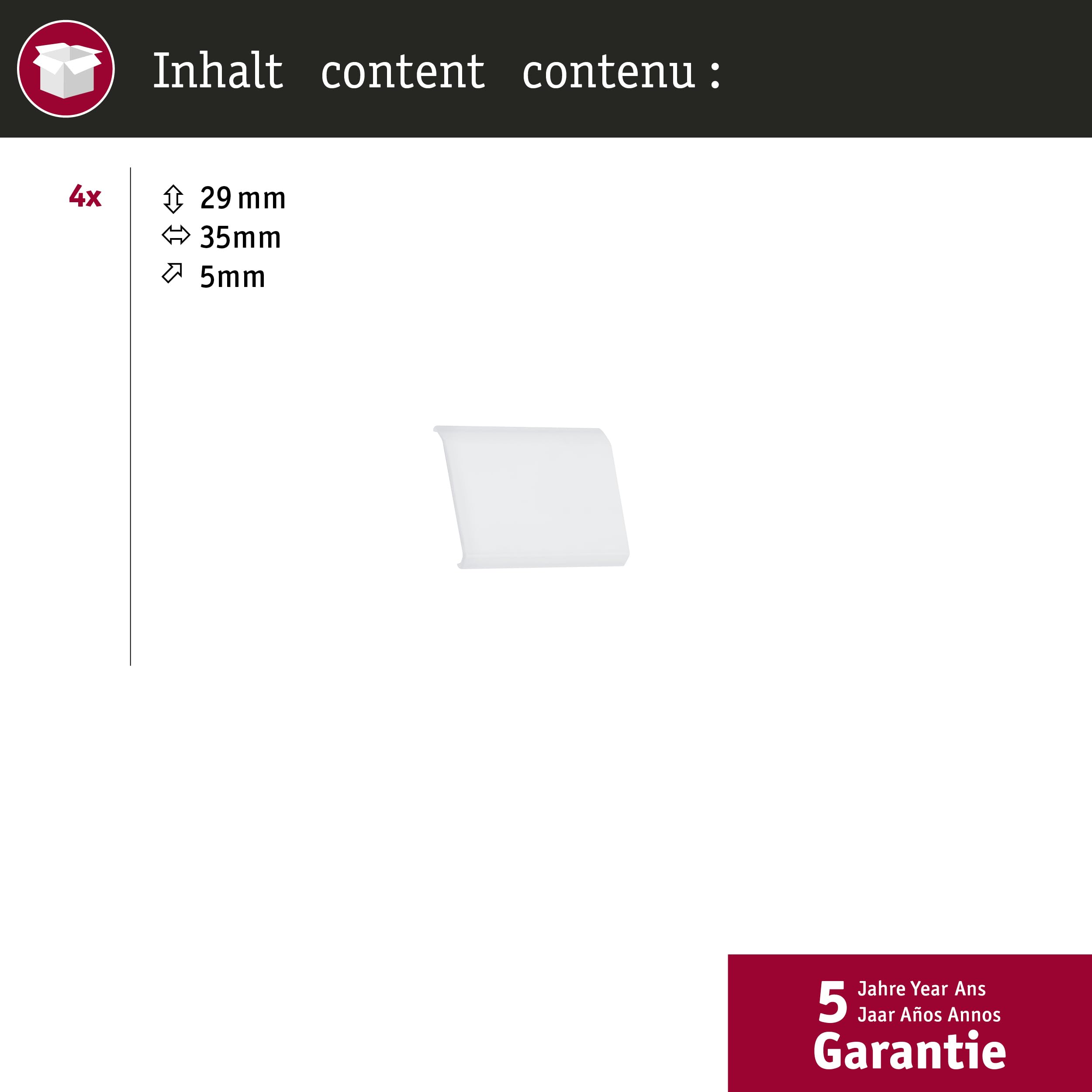 Paulmann Delta 70263 Profil Cover Satin 4er Pack Kunststoff