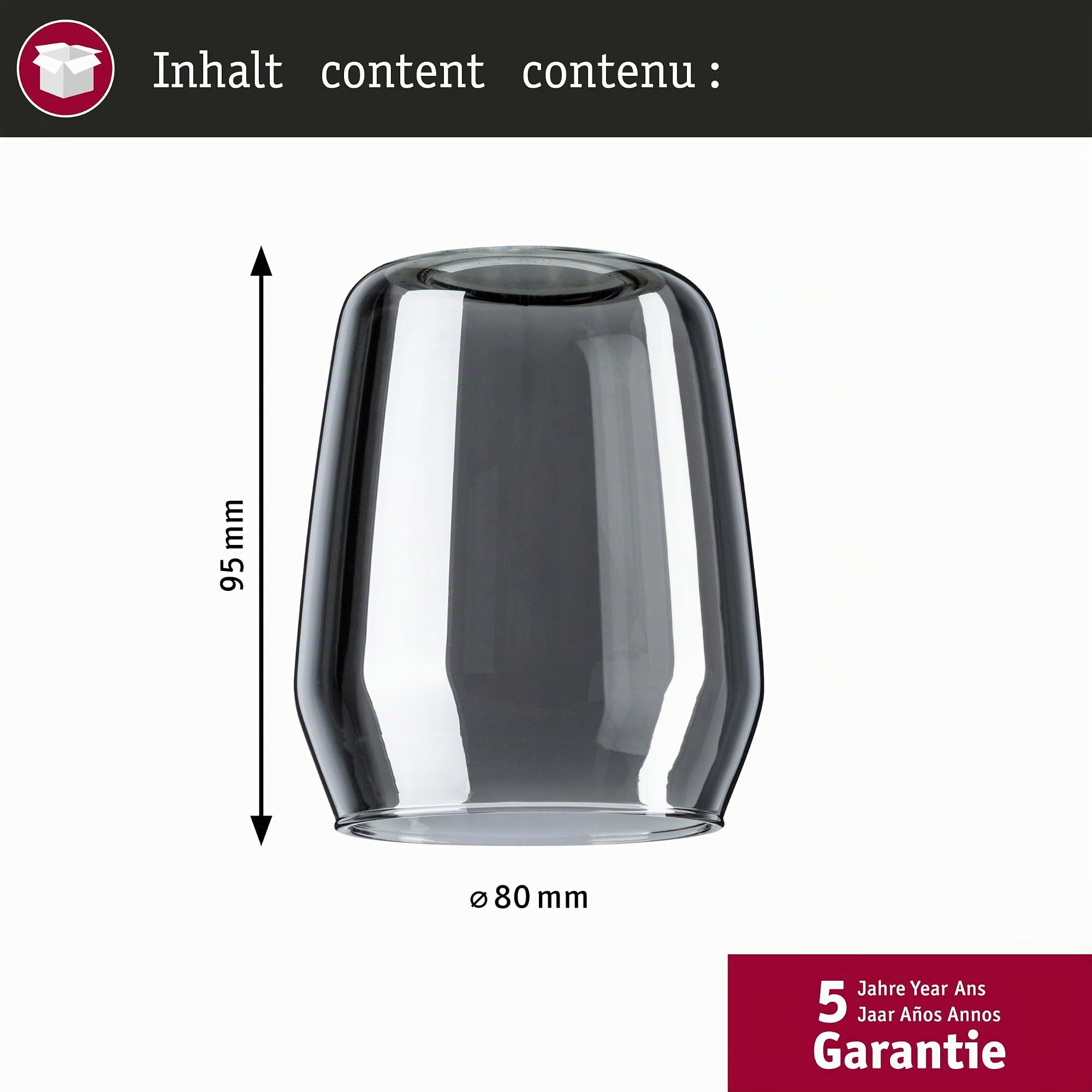 Paulmann URail Vento 95359 Glasschirm Rauchglas 80mm