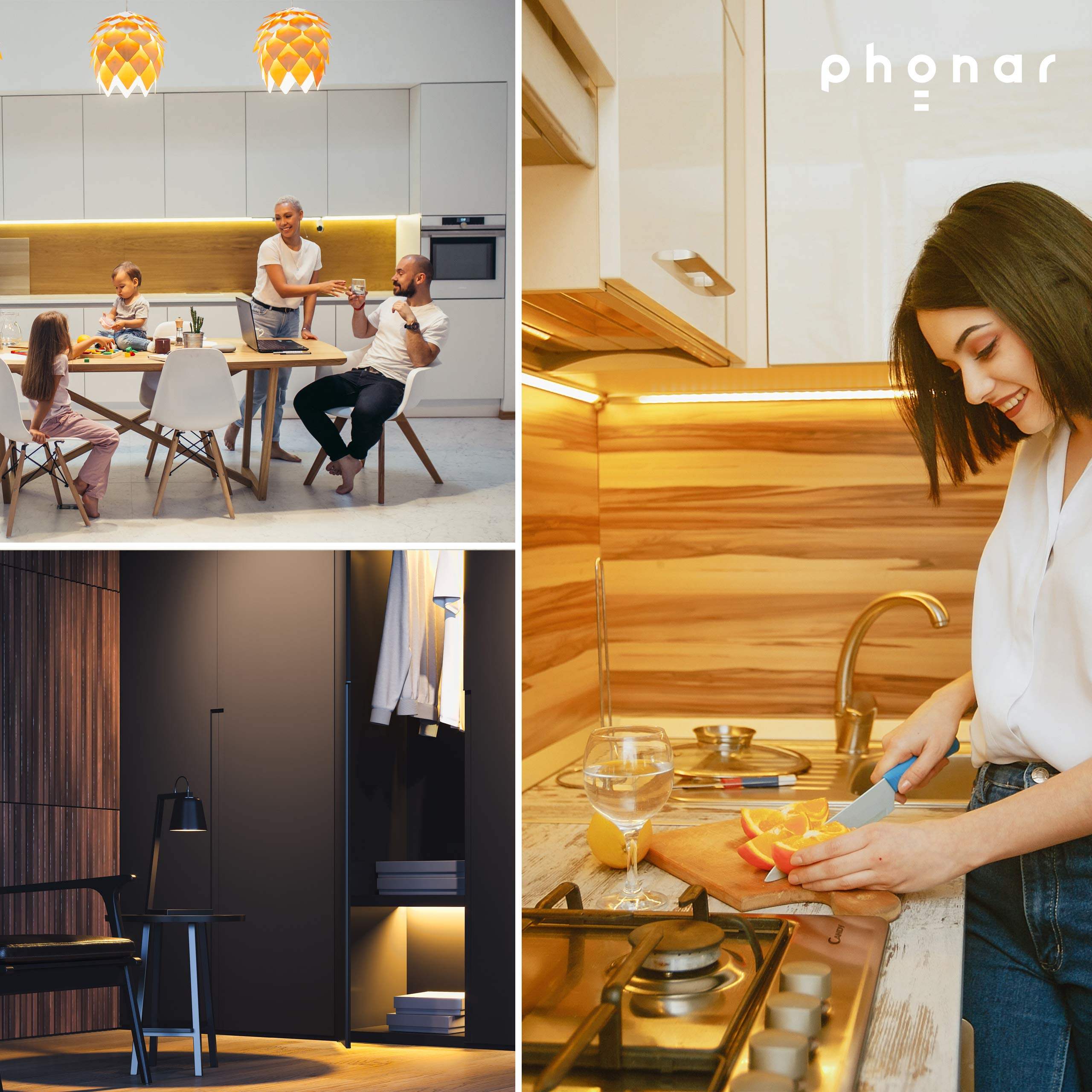 Phonar LED-Unterbauleuchte 60cm 3000K warmweiß Berührung
