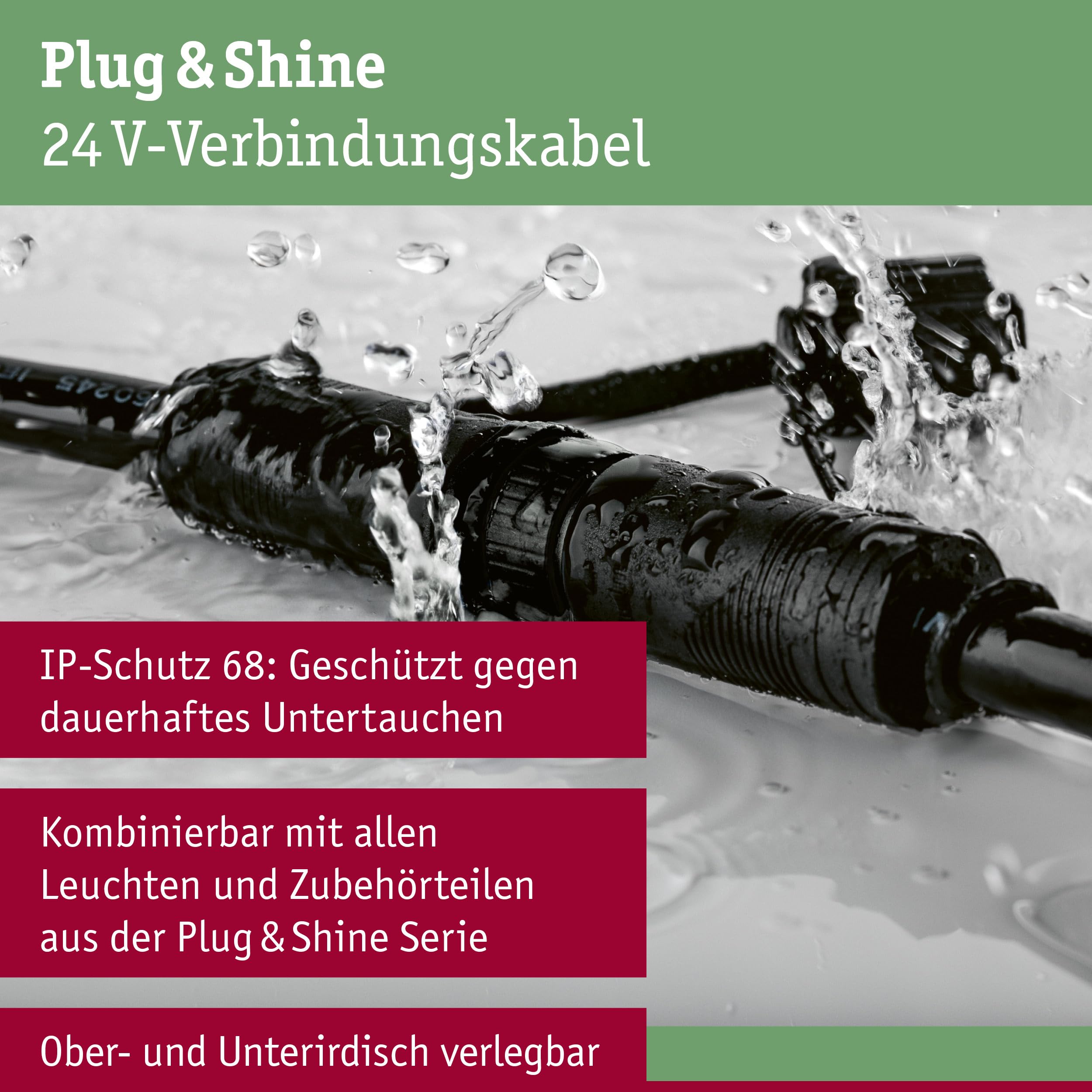 Paulmann Plug & Shine 94596 Kabel 5m IP68 Schwarz