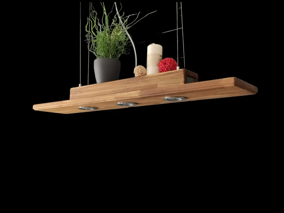 Friesenlicht Dana Pendelleuchte 100cm 3 Spots Akazie
