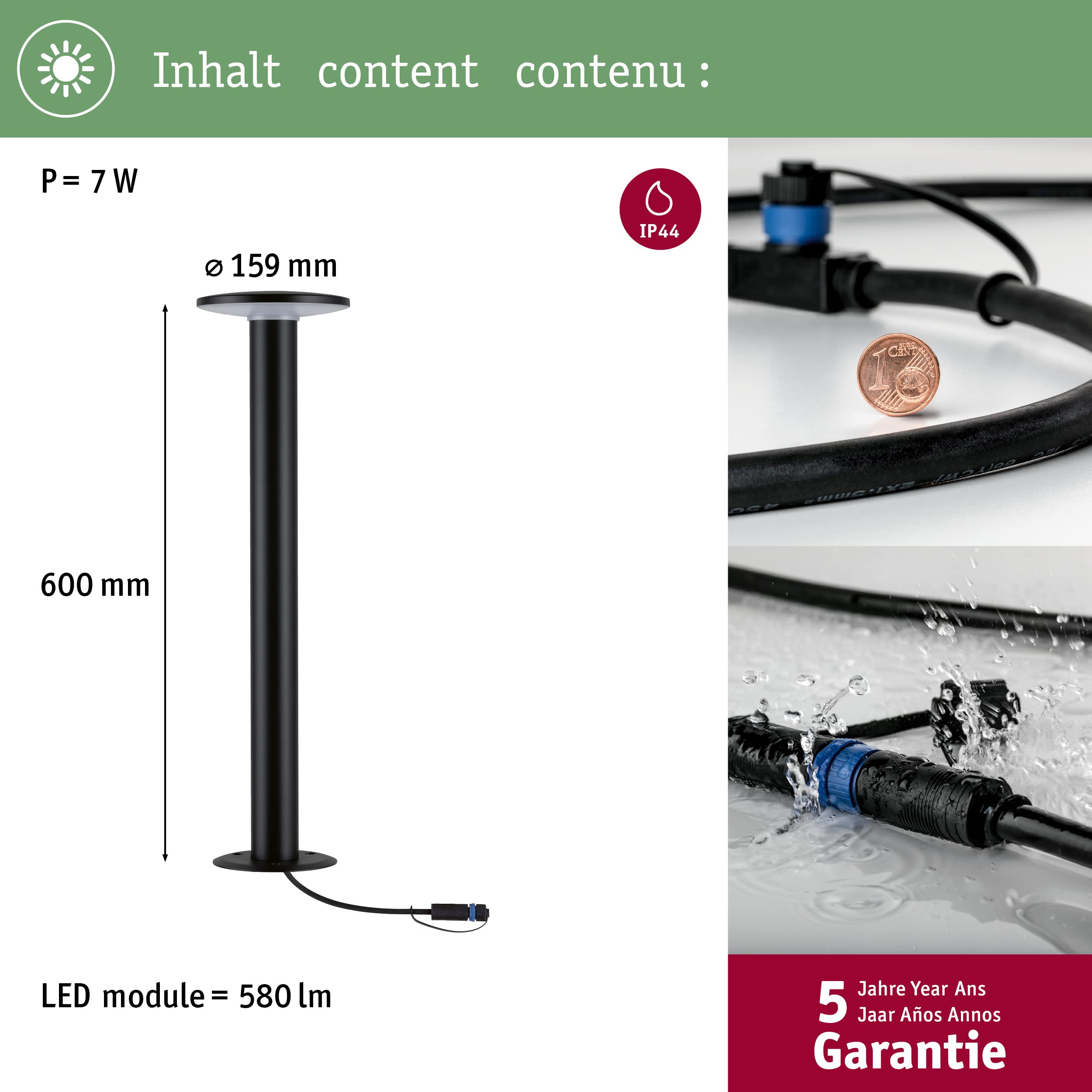 Paulmann Plug & Shine Plate 94312 Poller 3000K Anthrazit
