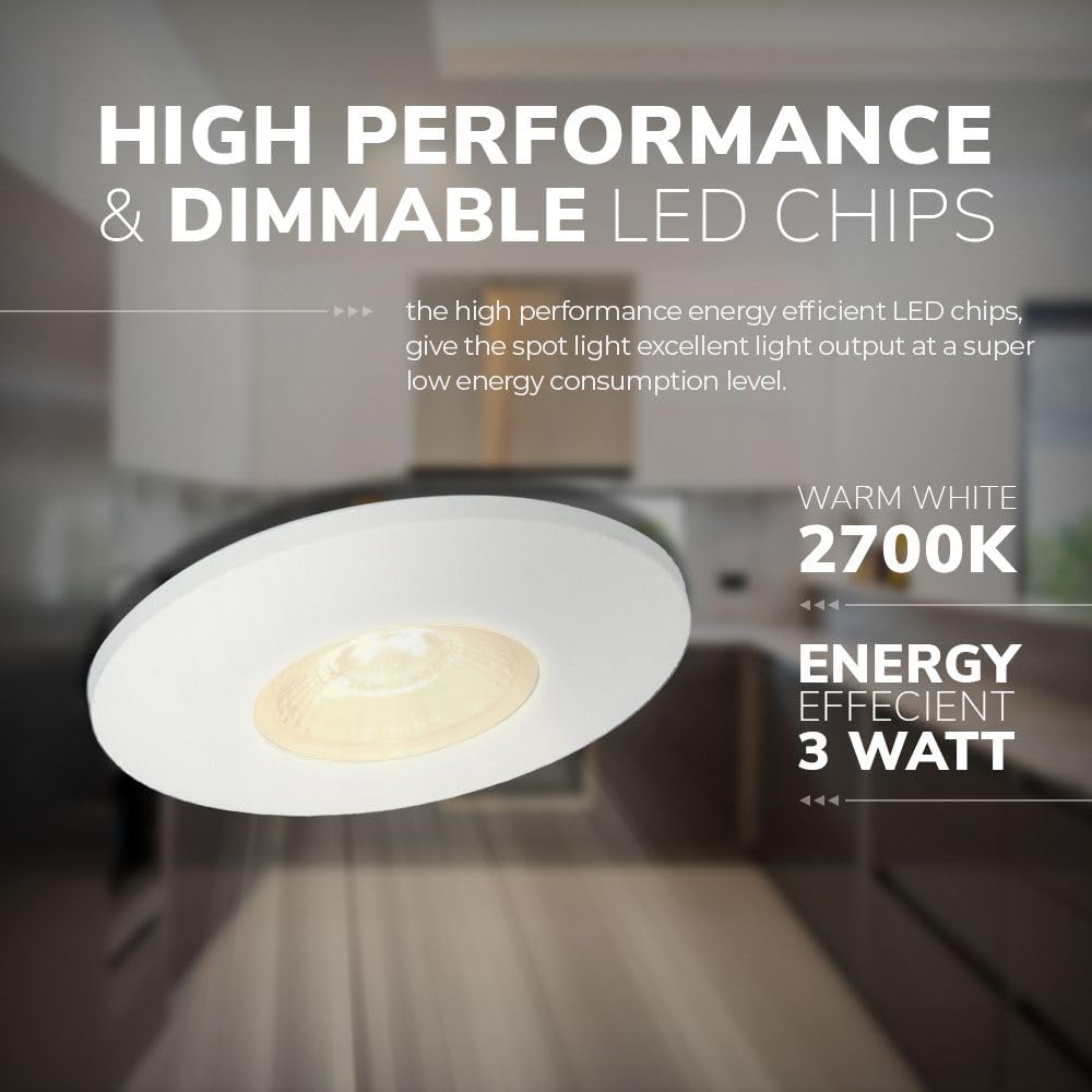 Hoftronic Pavo LED Einbaustrahler flach 2700K warmweiß IP44