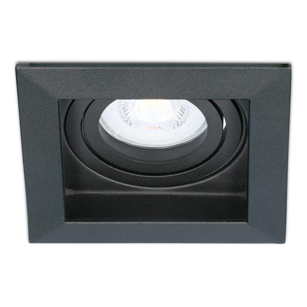 Hoftronic LED Einbaustrahler GU10 schwarz 3er Set 4000K