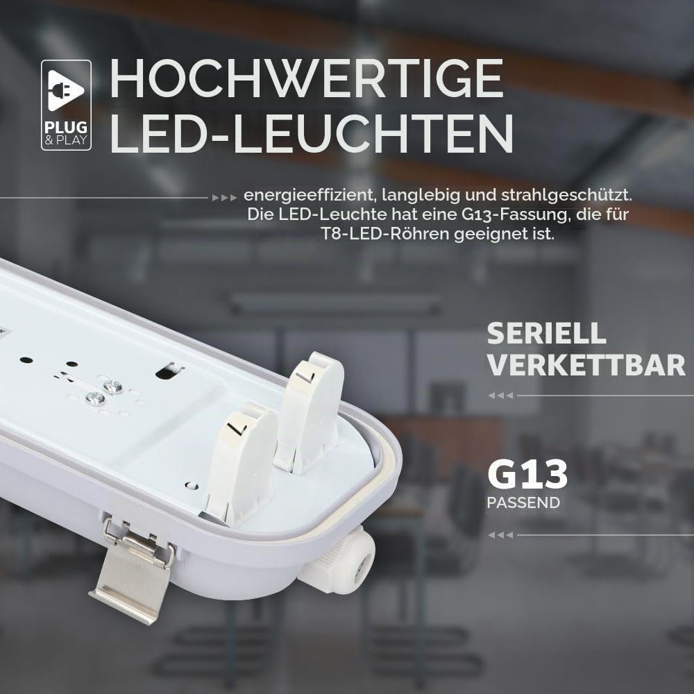 Hoftronic Feuchtraumleuchte 60cm 4000K IP65 18W