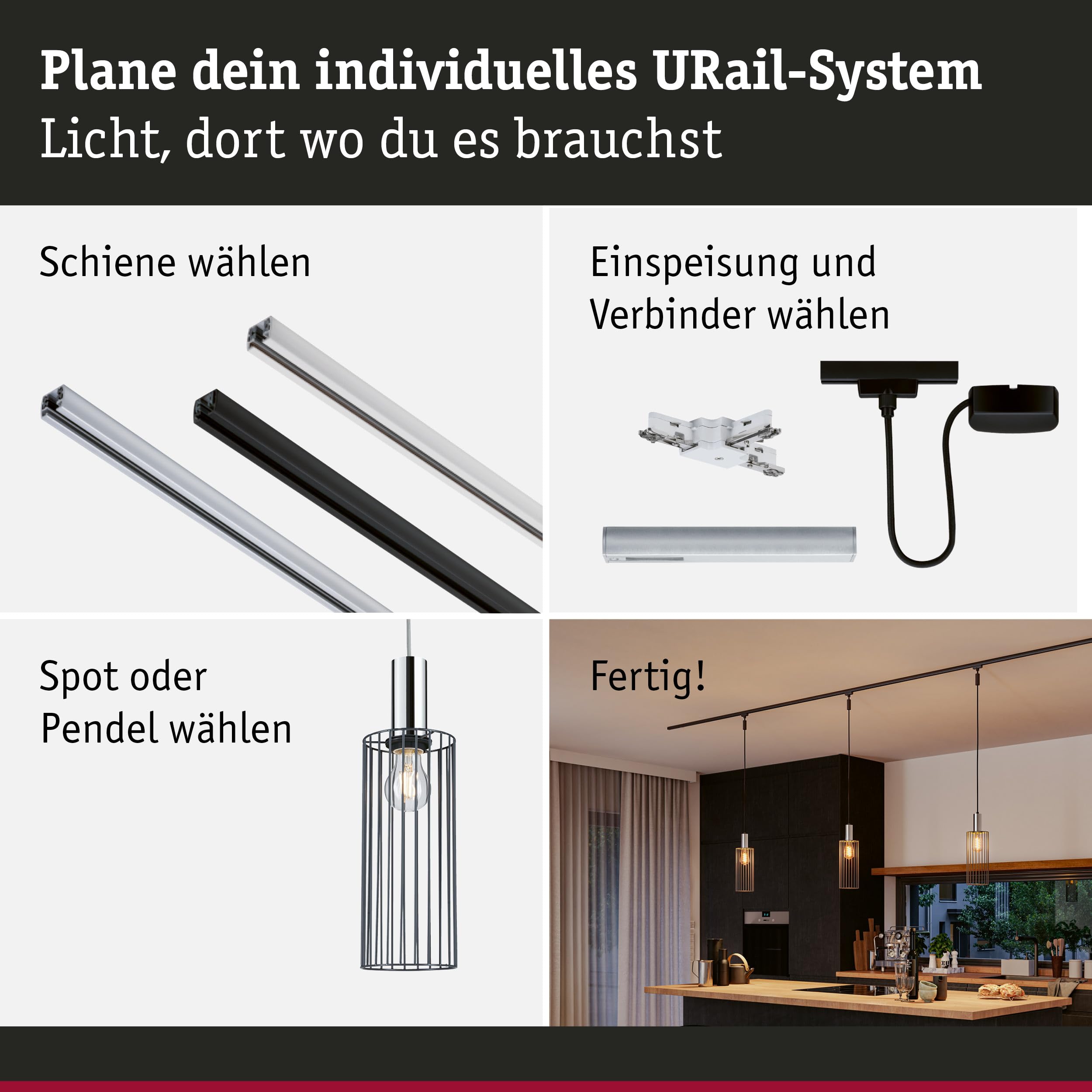 Paulmann URail Biraha 95614 Lampenschirm Anthrazit 120 mm