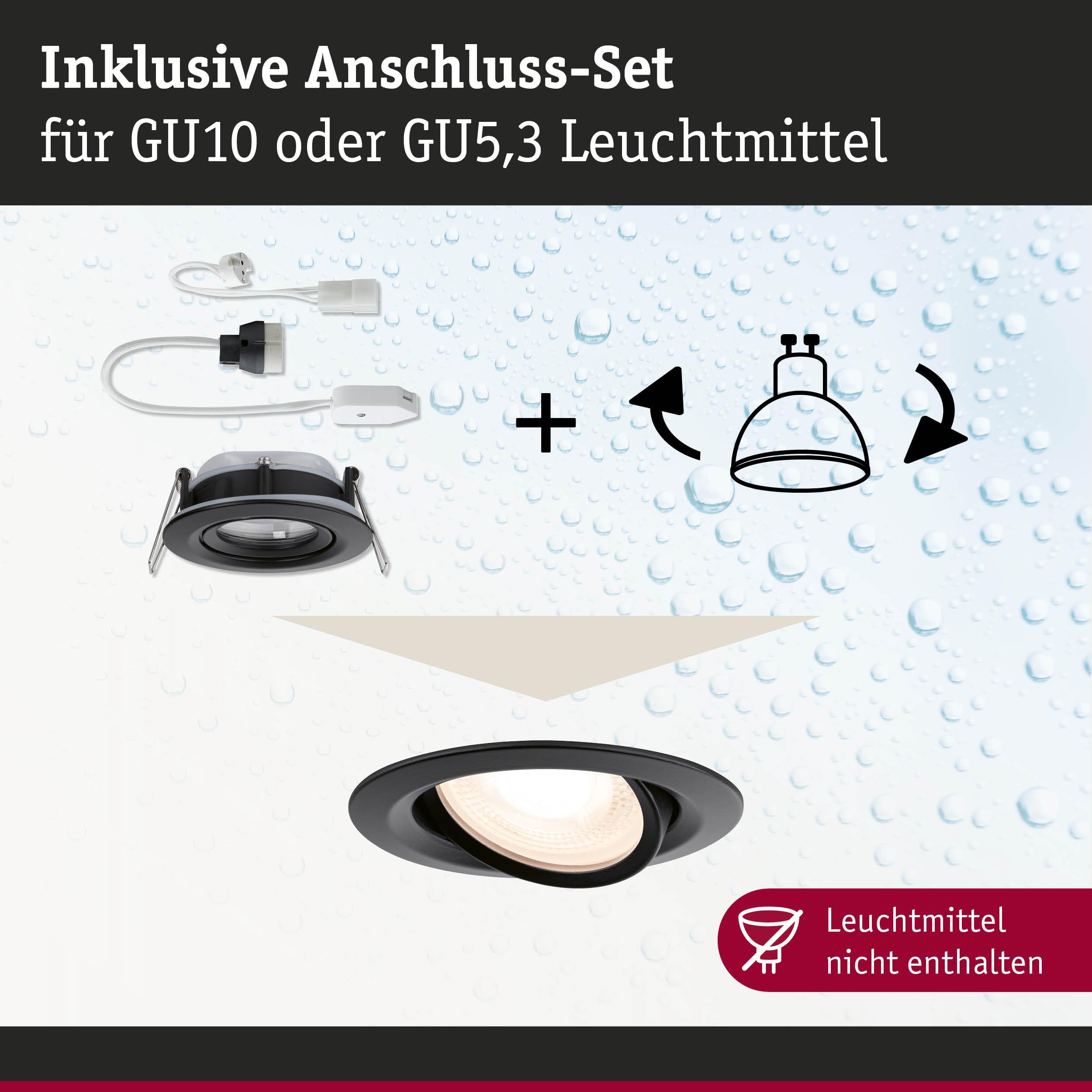 Paulmann Nova Plus 92460 Einbauspot schwarz matt IP65