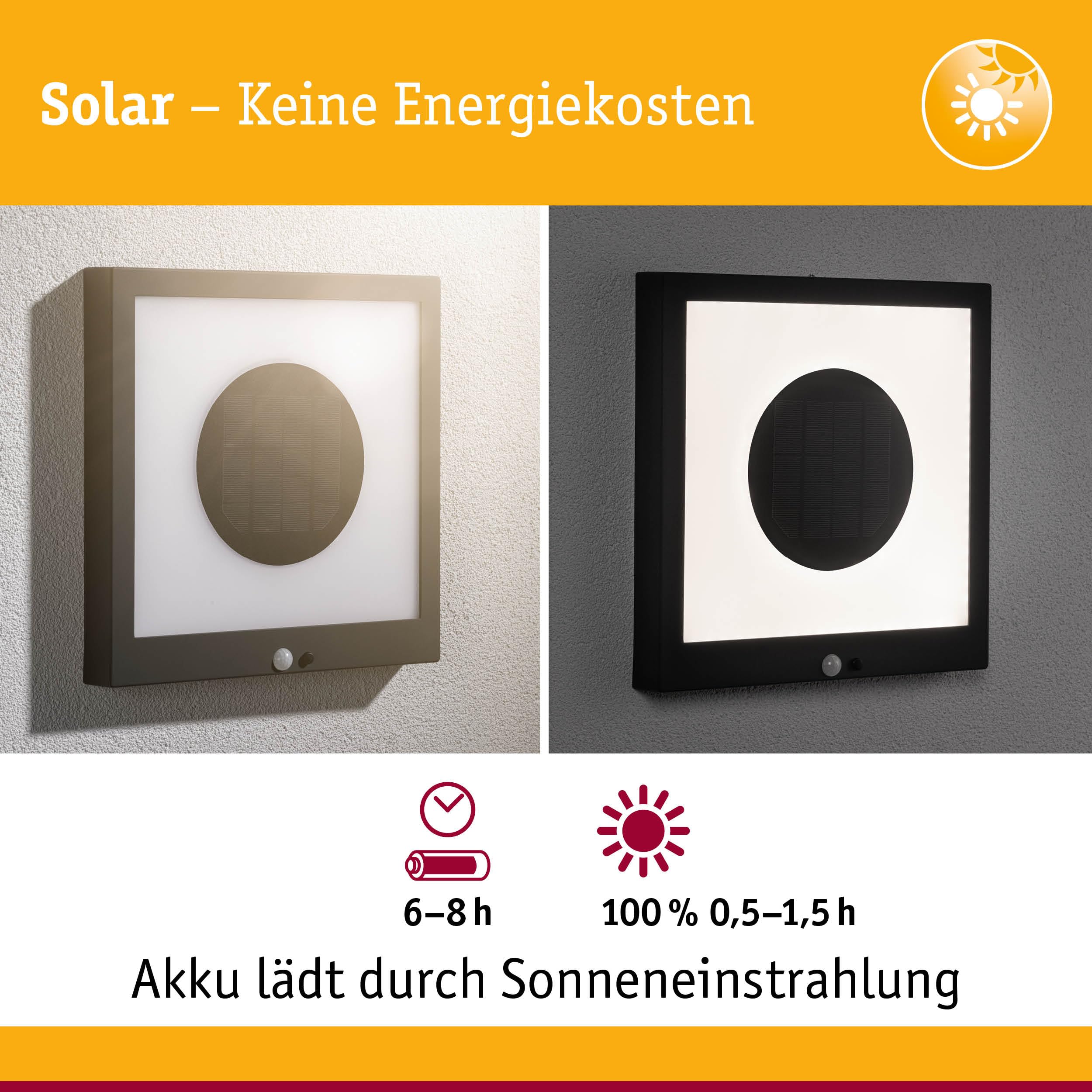 Paulmann Taija 94263 Solar-Panel-Leuchte anthrazit warmweiß