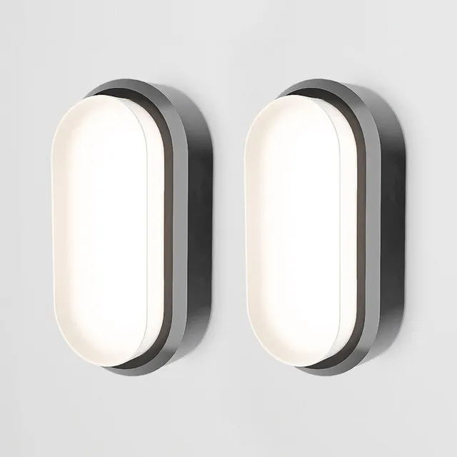 Hoftronic C-Series Kellerlampe LED 2er Set schwarz 1830lm
