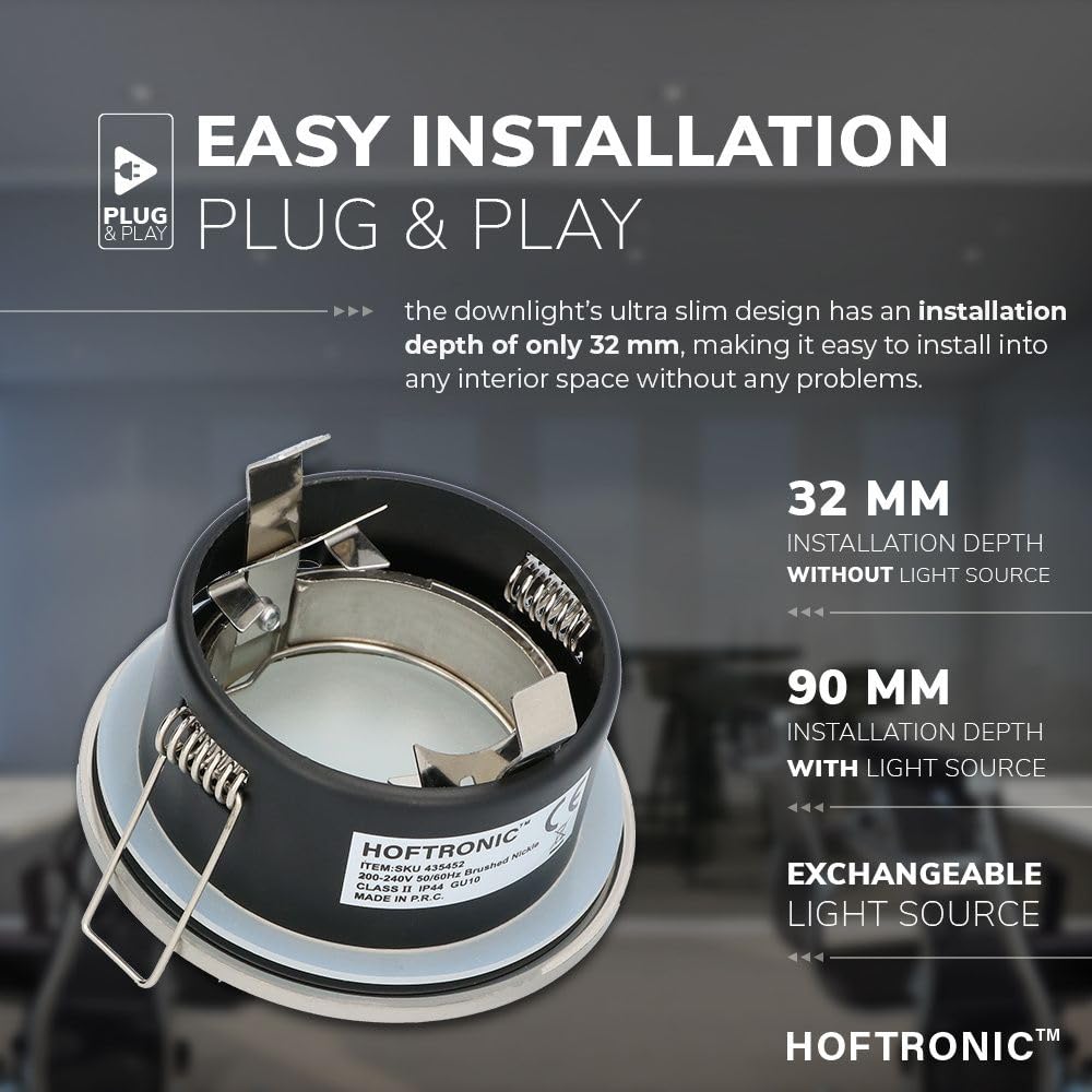 Hoftronic LED Einbaustrahler IP44 6er Set 6000K wasserdicht