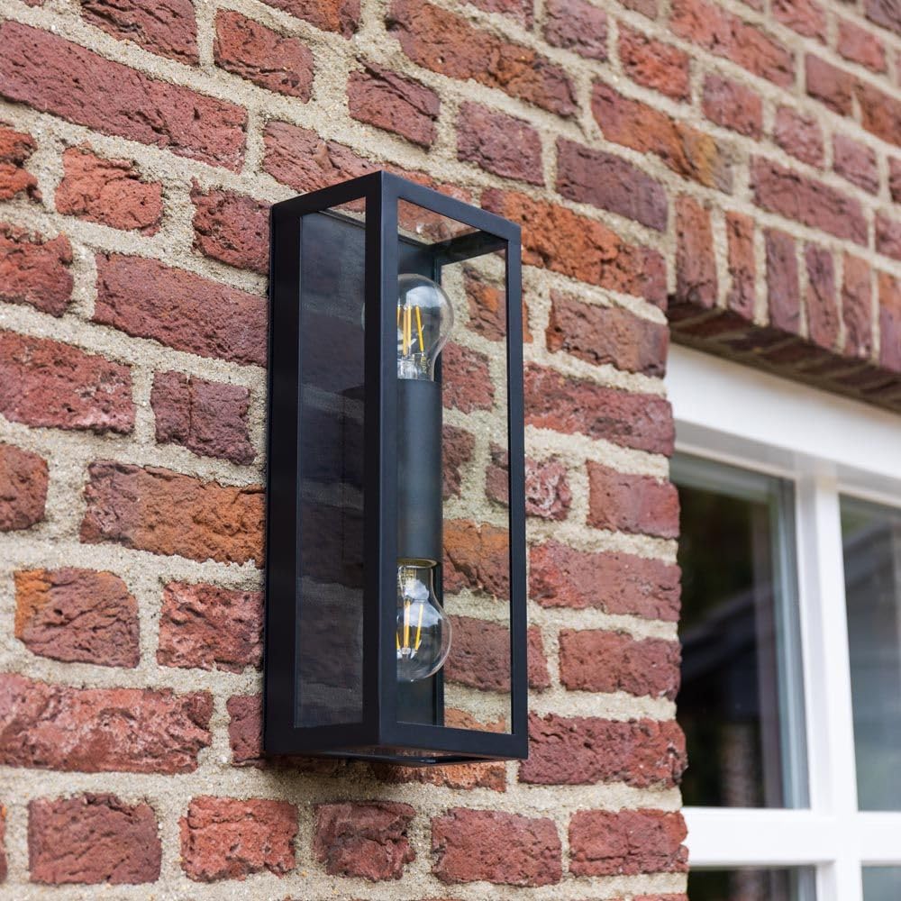 Hoftronic Alma LED Wandleuchte E27 schwarz Up-Down IP44