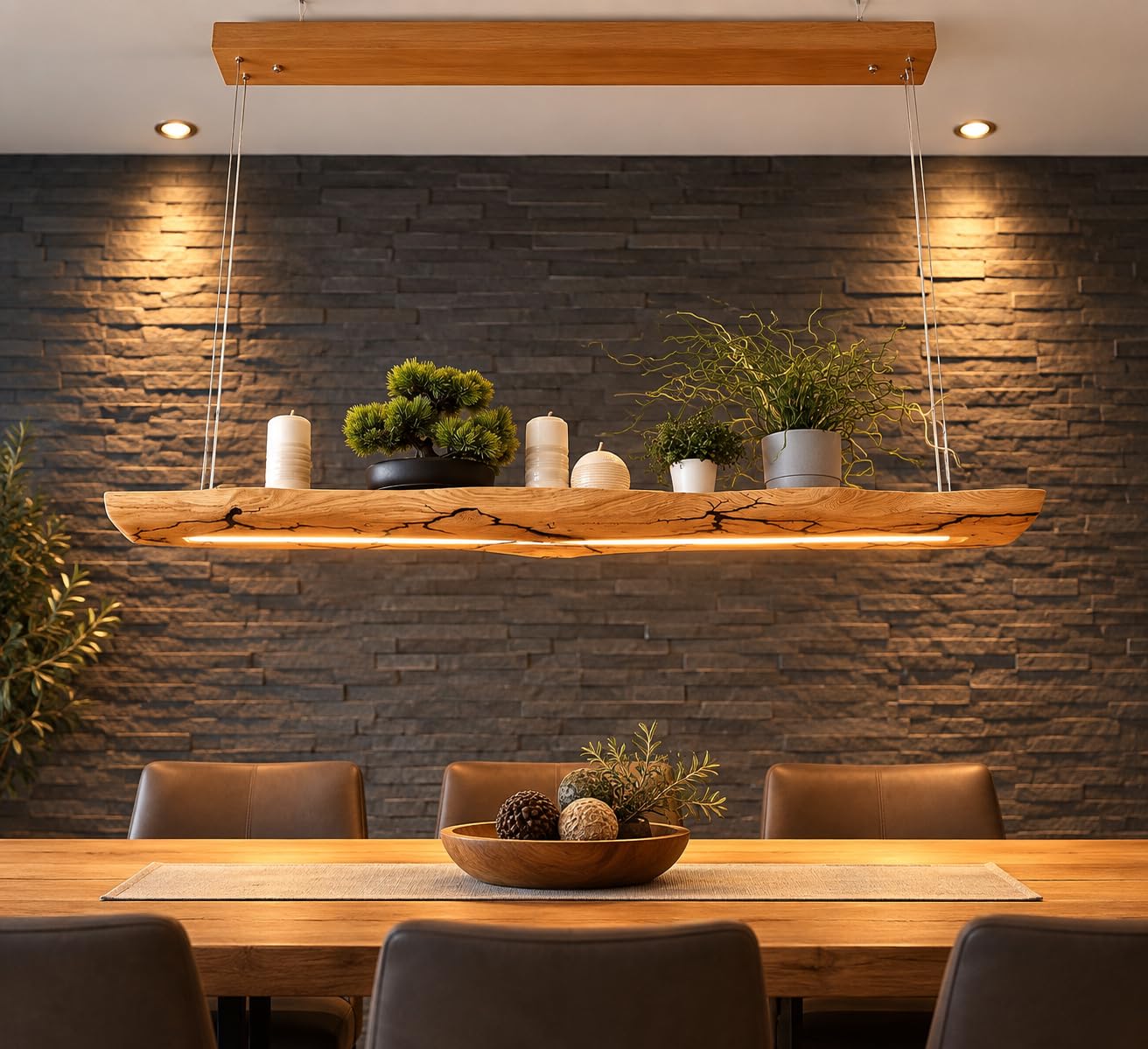 Friesenlicht Sena Hängelampe Wildeiche 120 cm Regal