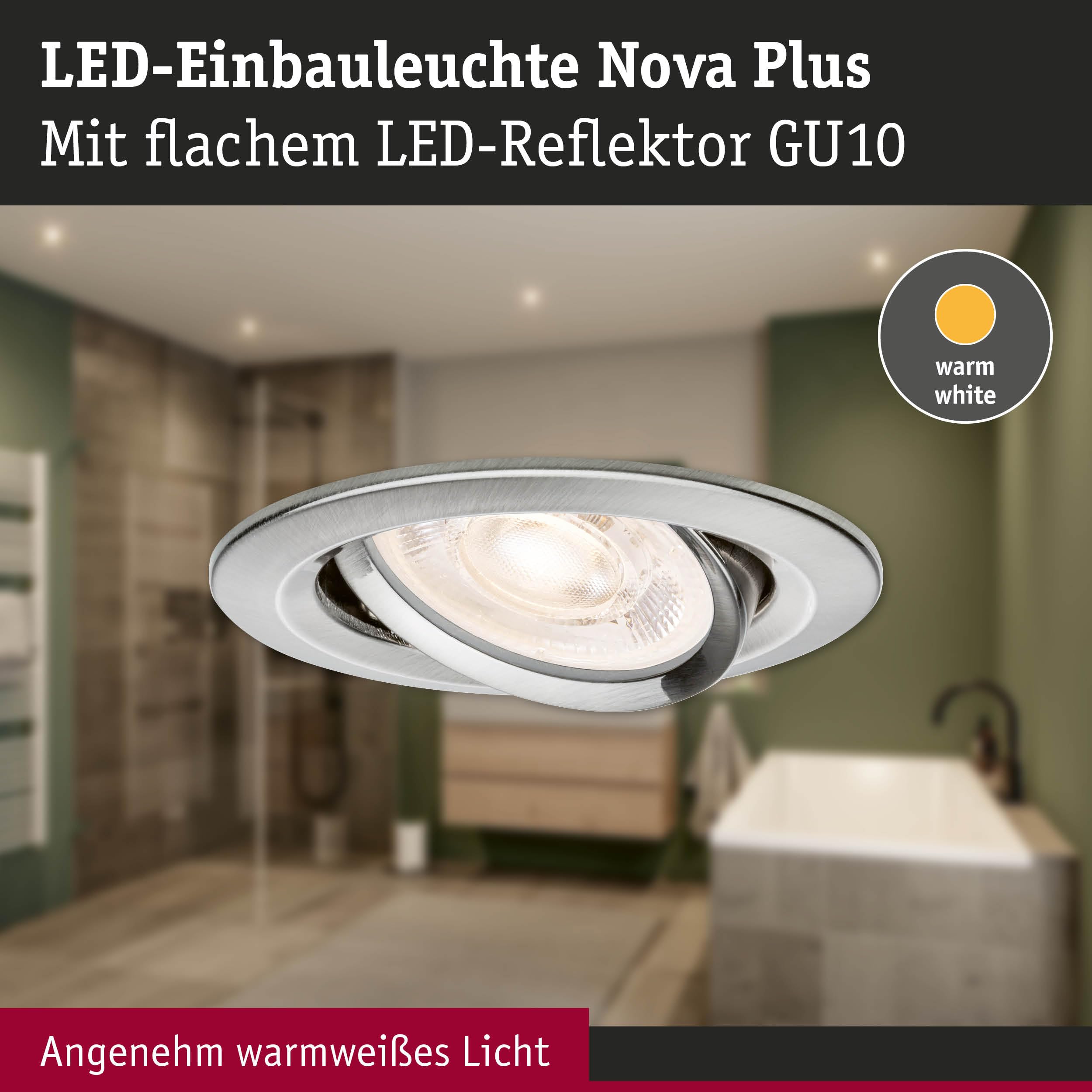 Paulmann Nova Plus GU10 Flat 92415 Einbauleuchte eisen warmweiß