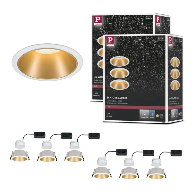 Paulmann Cole Coin 5238 Einbauleuchte 6er-Set weiß 2700K