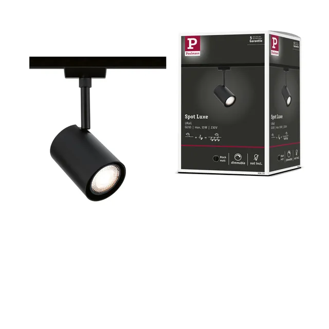 Paulmann URail Luxe Schienenspot GU10 Schwarz matt dimmbar
