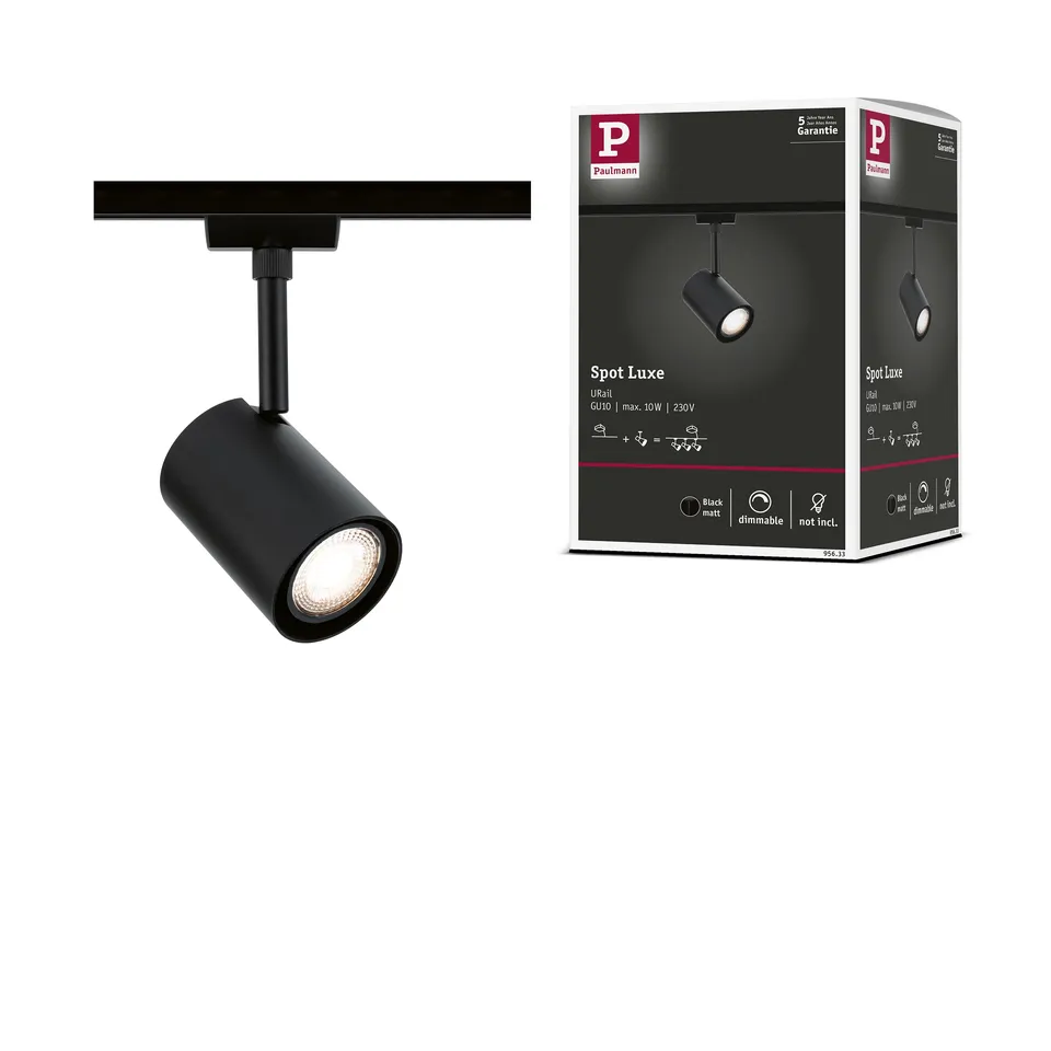 Paulmann URail Luxe Schienenspot GU10 Schwarz matt dimmbar
