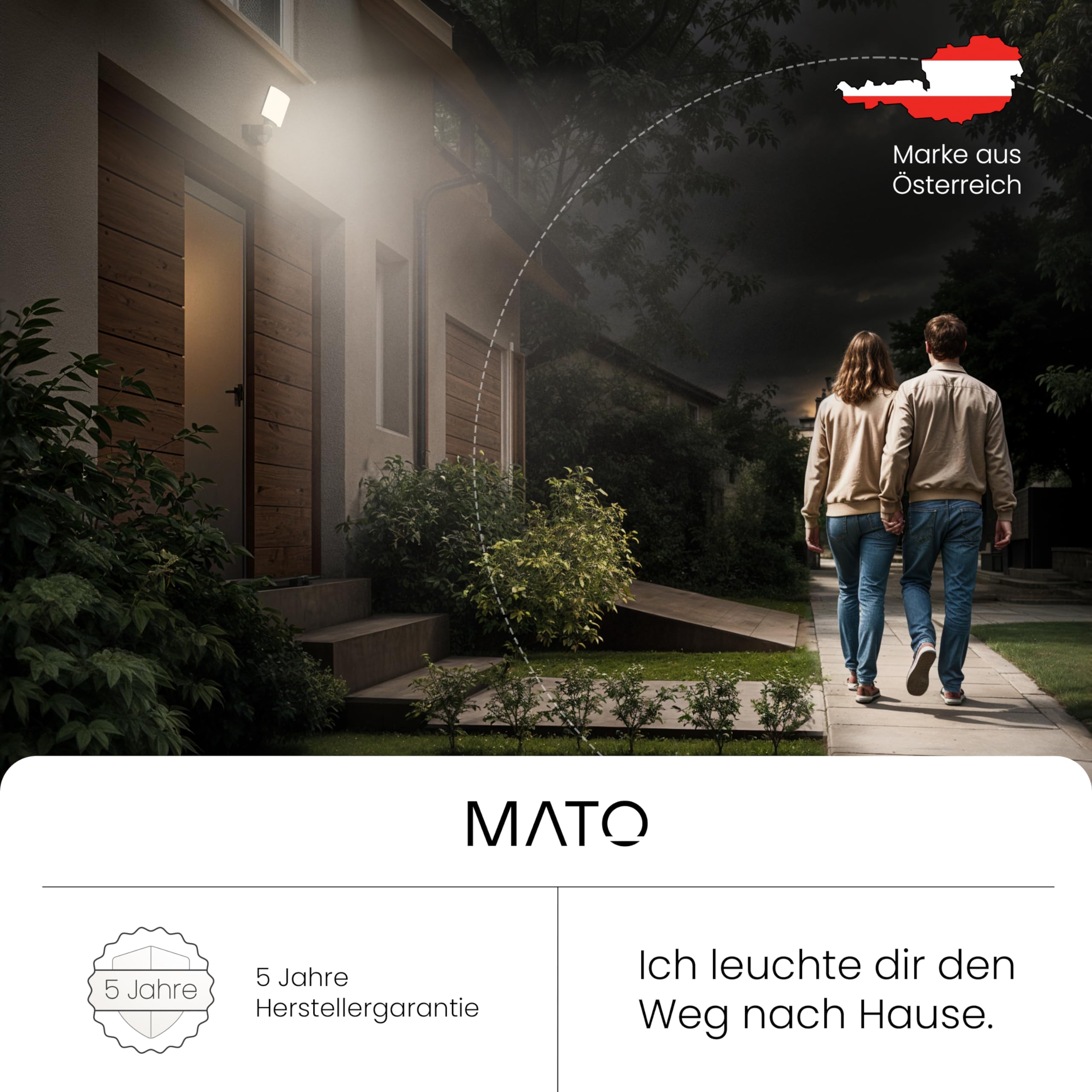 MATO Lumax LED-Strahler 30W mit Bewegungsmelder anthrazit