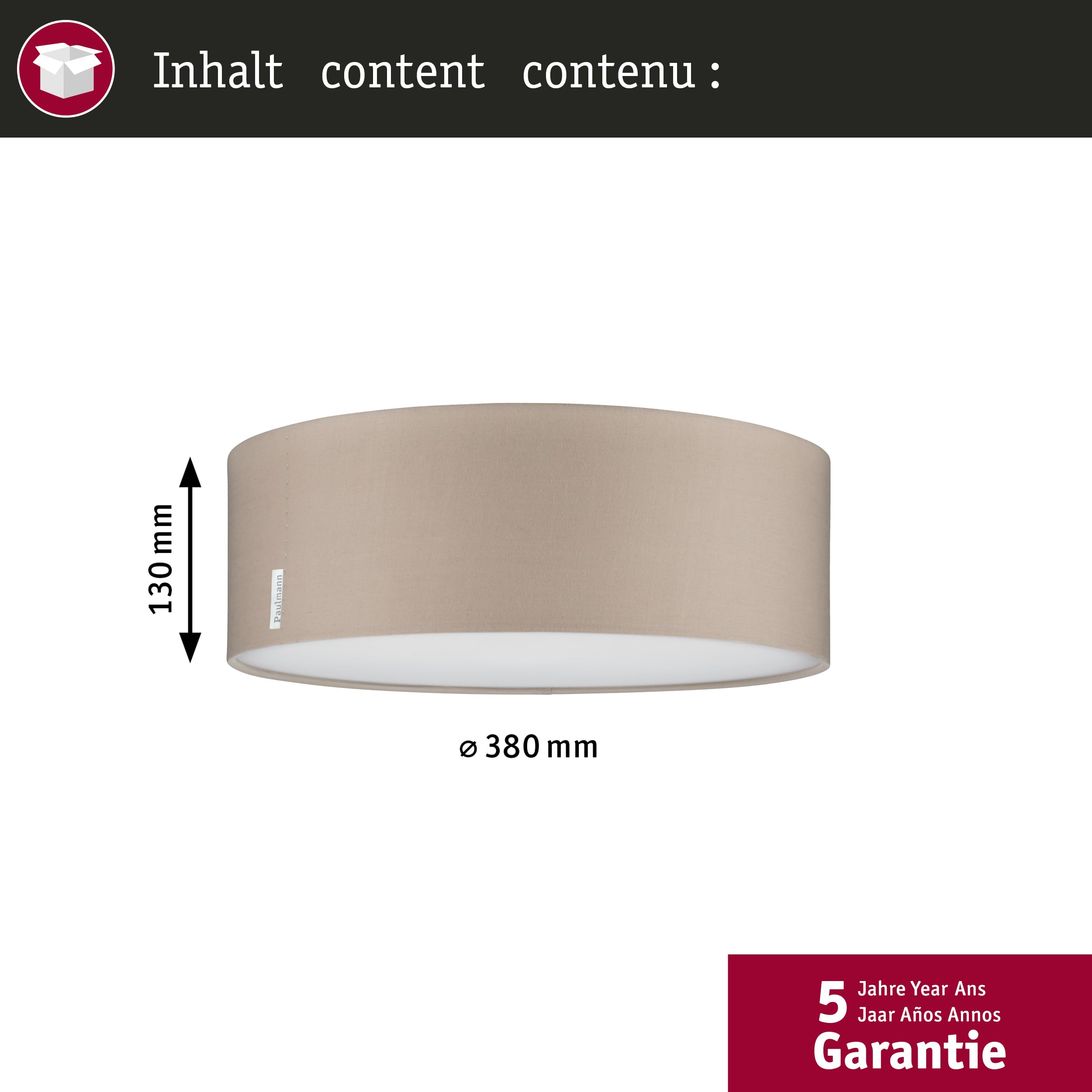 Paulmann Mari 70952 Deckenleuchte beige E27 ohne Leuchtmittel