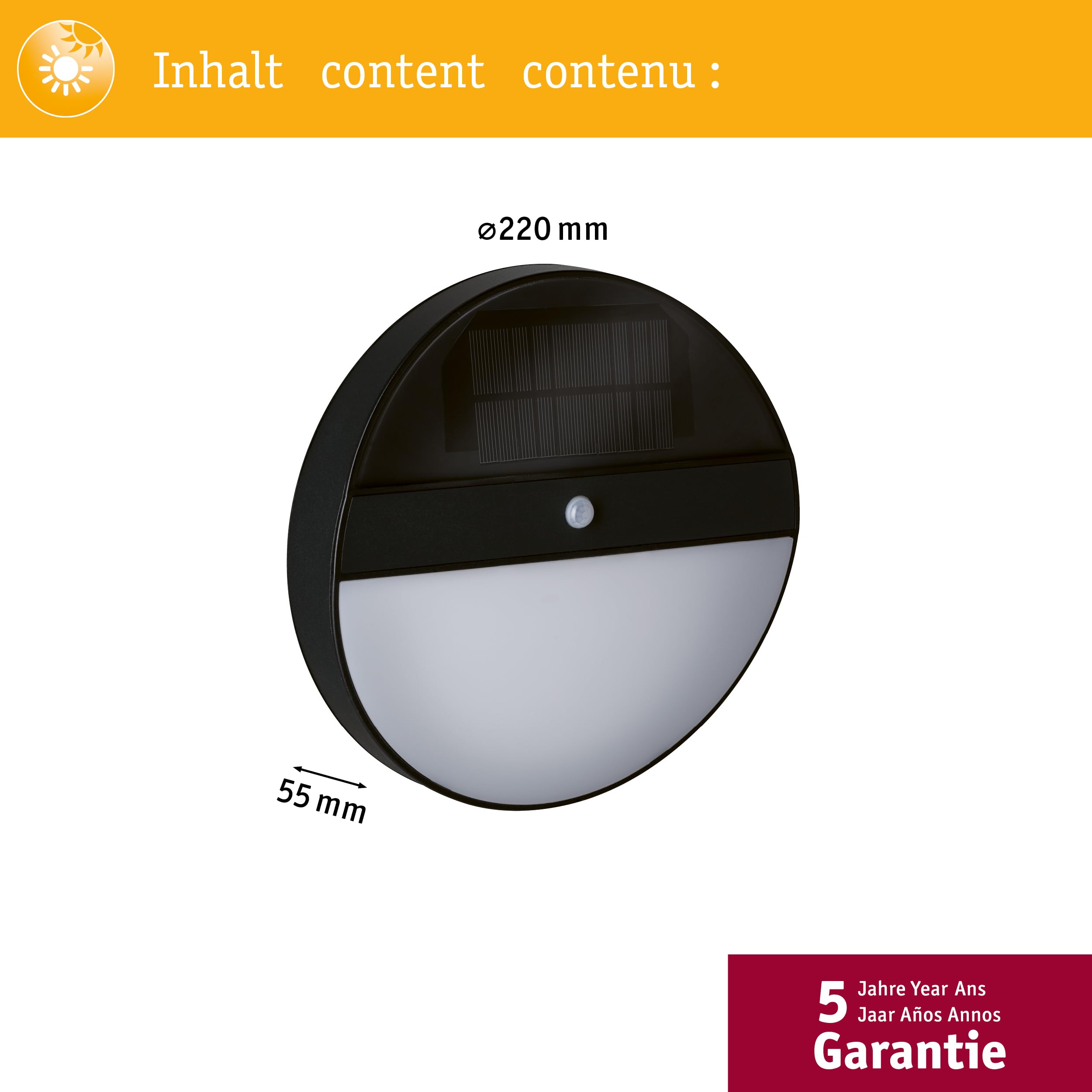 Paulmann Elois 94264 Solar-Wandleuchte anthrazit rund