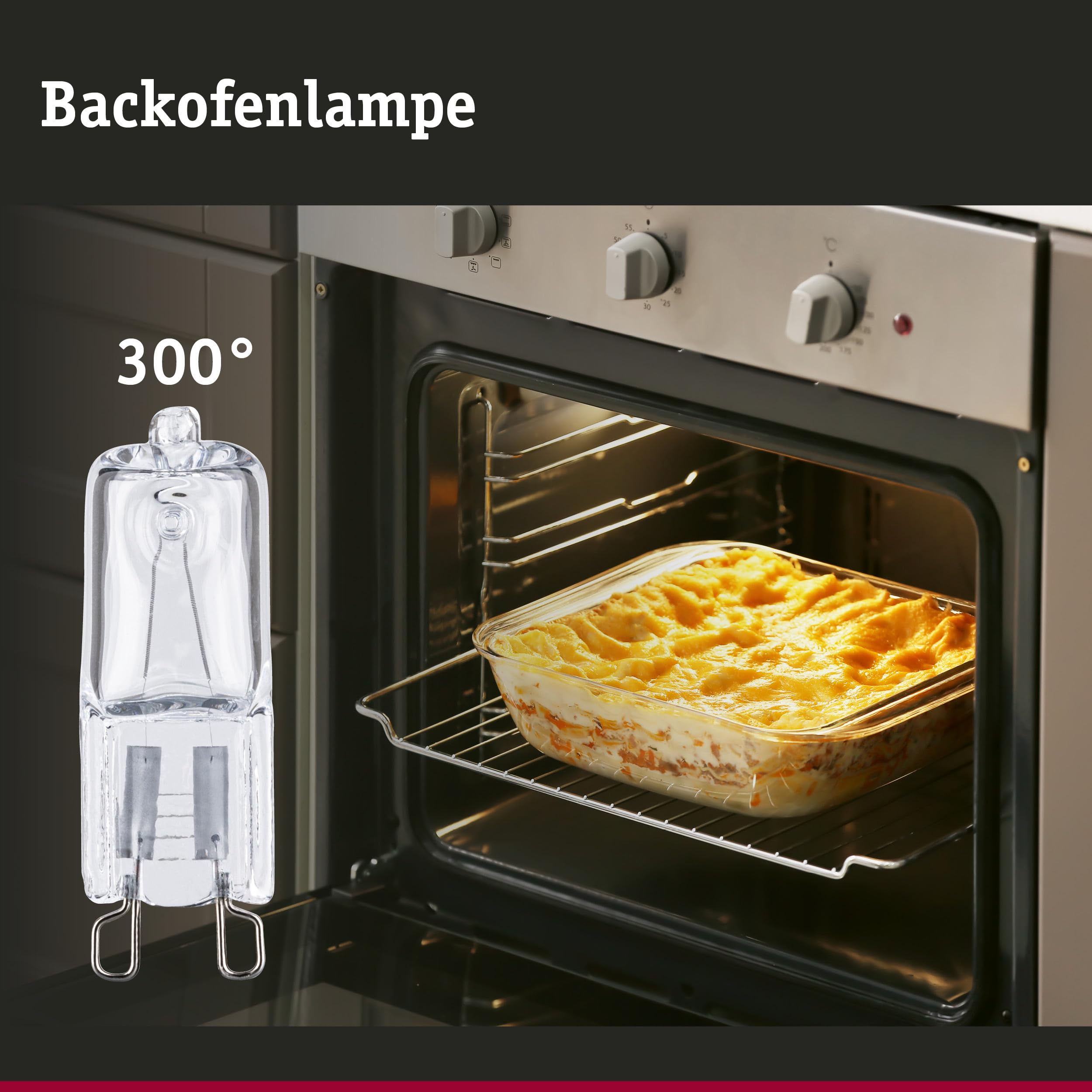 Paulmann 5287 Backofenlampe G9 Halogen 25W 3er Set klar