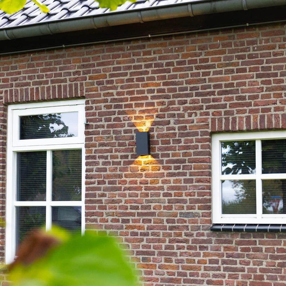 Hoftronic Miles XL LED Wandleuchte Außen Schwarz 3000K