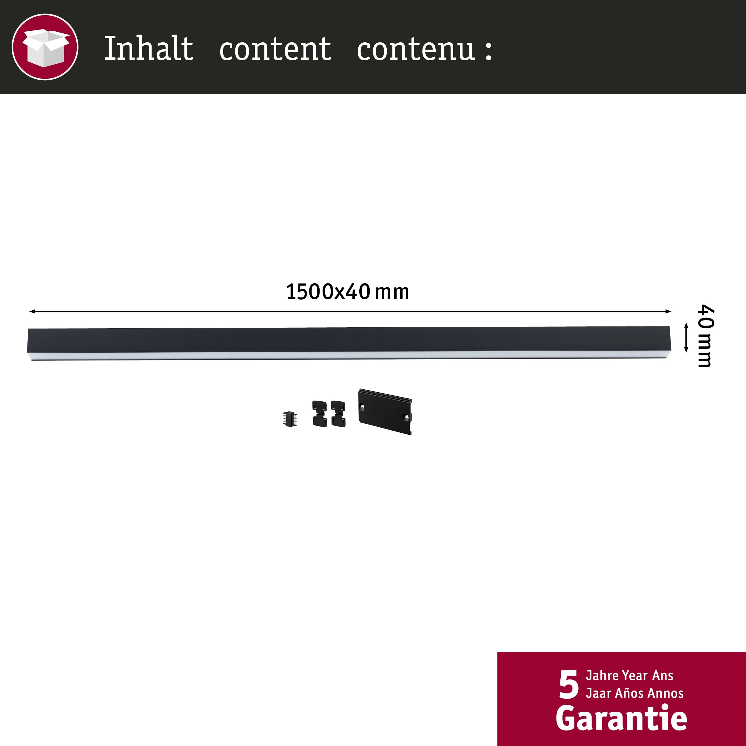 Paulmann Linion 98169 Lichtkanal 1,5m schwarz 3000K