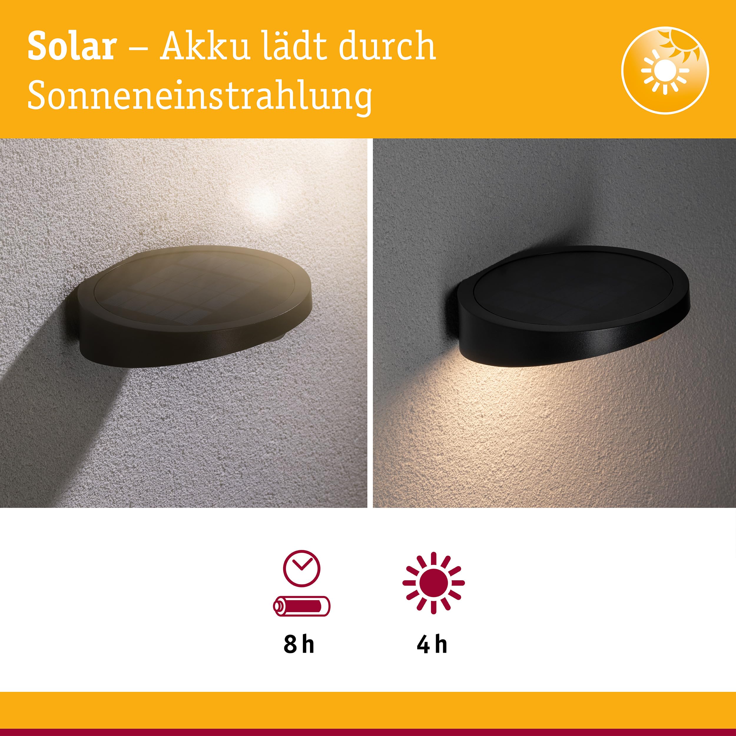 Paulmann Ryse 94246 Solar Wandleuchte Anthrazit 3000K