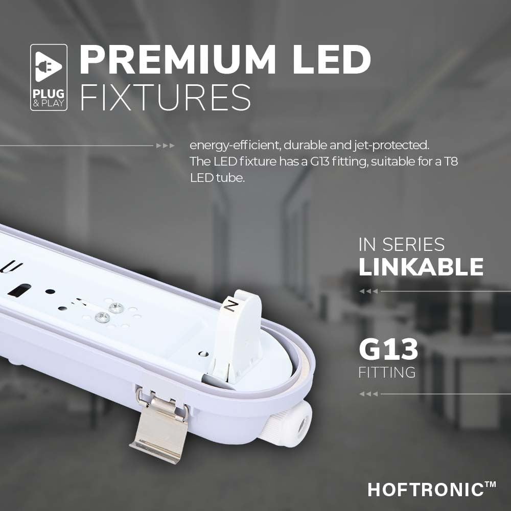 Hoftronic Feuchtraumleuchte 150cm 10x30W warmweiß