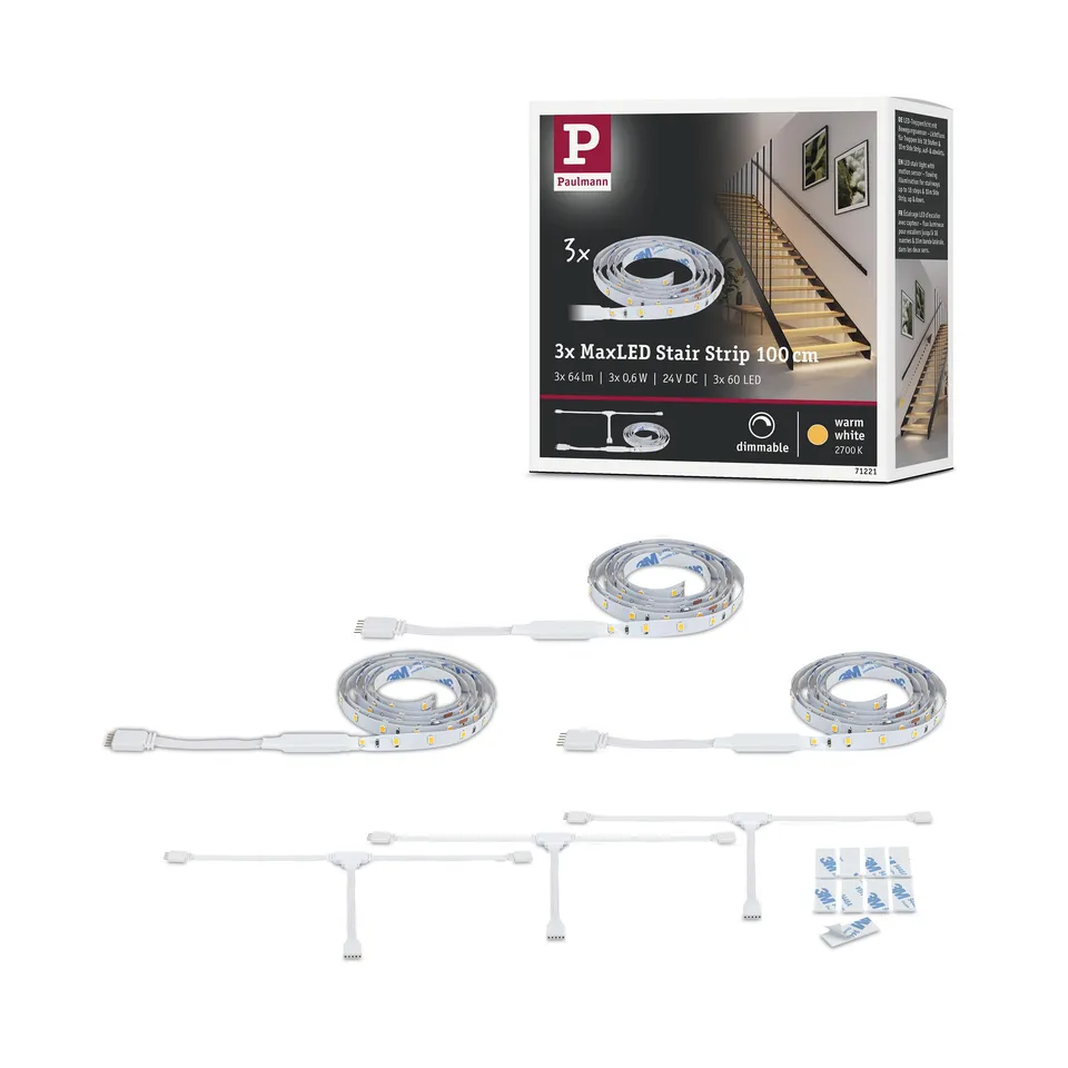 Paulmann MaxLED Stair 71221 LED Strip Erweiterung 3x1m warmweiß