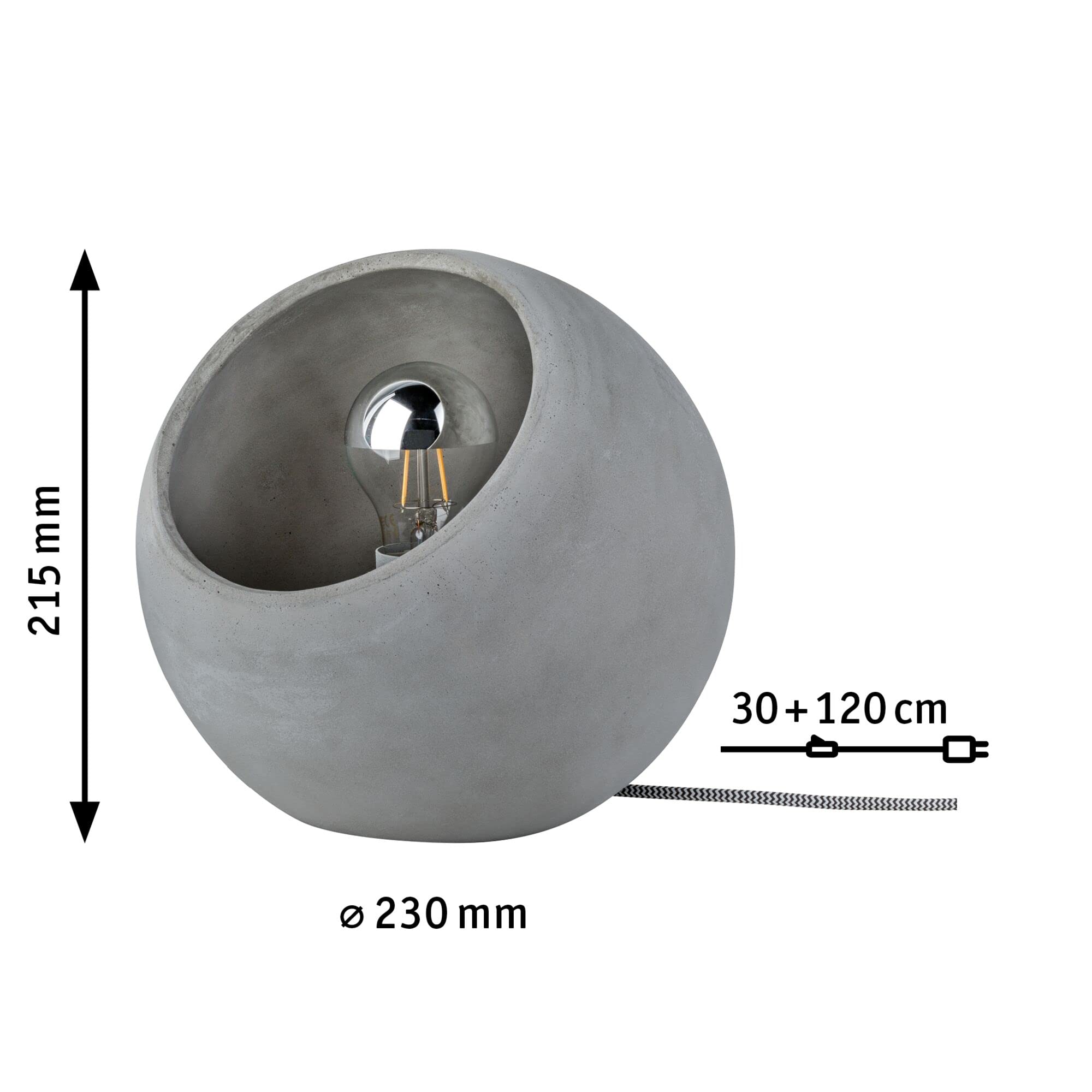 Paulmann Neordic Ingram Tischleuchte E27 grau Beton