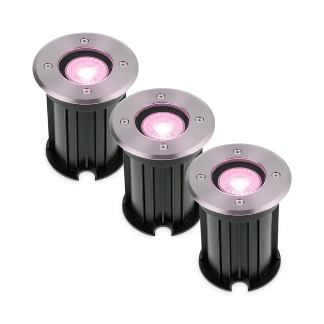 Hoftronic Maisy LED Bodeneinbaustrahler 3er Set RGBWW