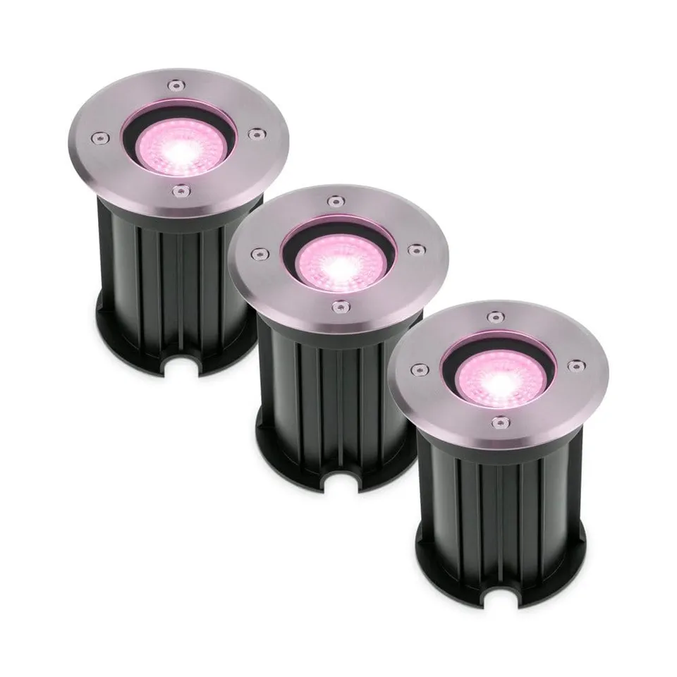 Hoftronic Maisy LED Bodeneinbaustrahler 3er Set RGBWW