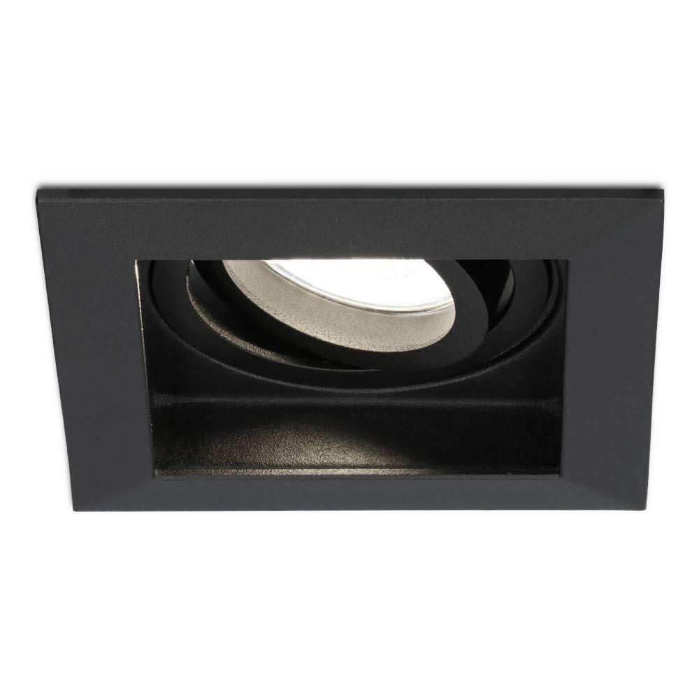 Hoftronic LED Einbaustrahler GU10 schwarz 3er Set 4000K