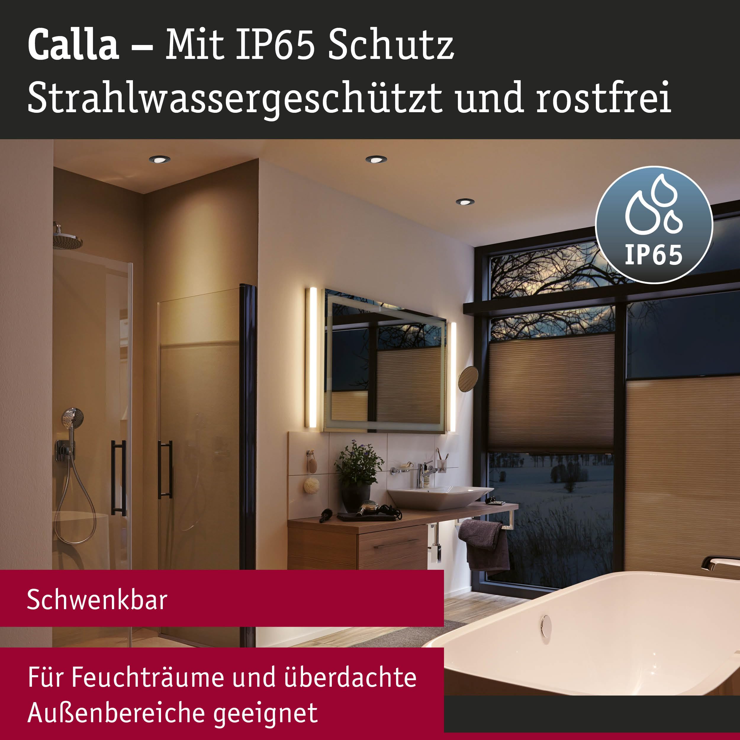 Paulmann Calla 98198 Einbauspot 10er-Set schwarz schwenkbar