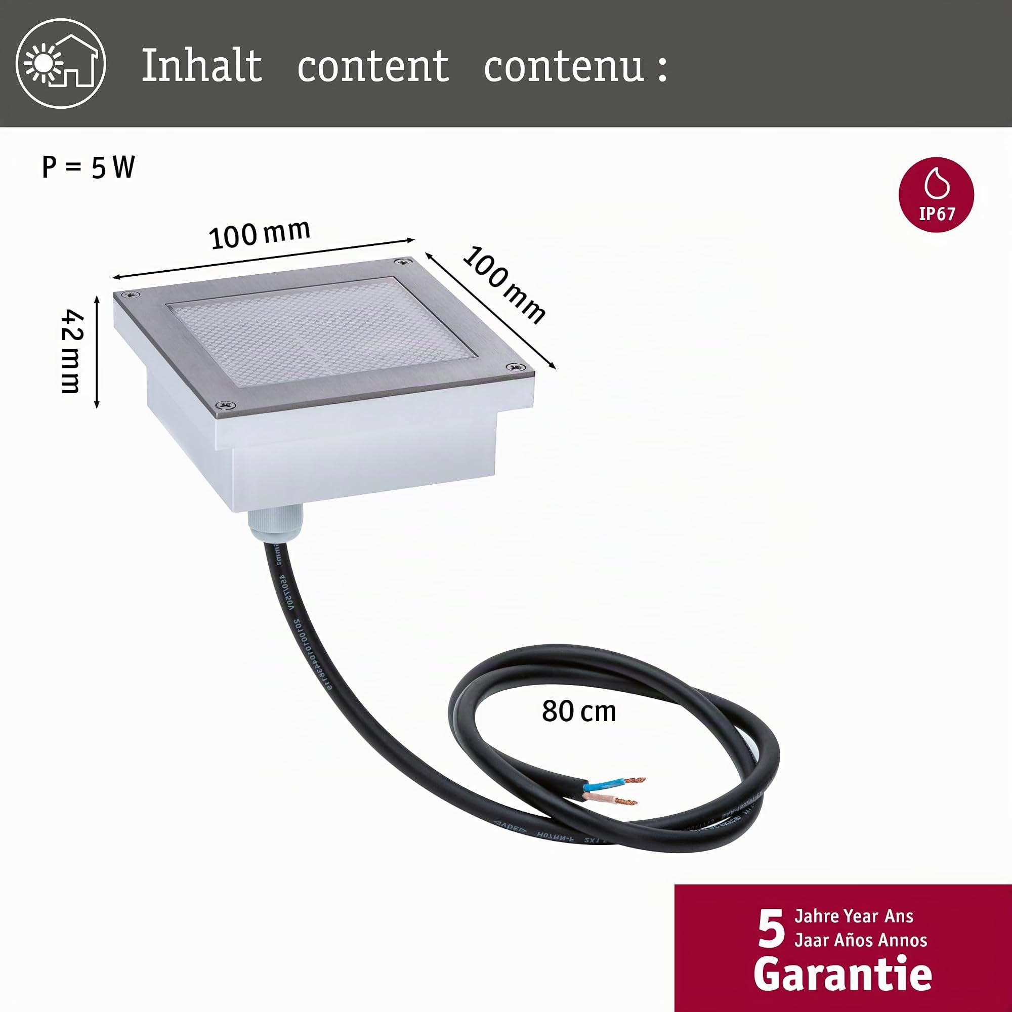 Paulmann Brick Bodeneinbauleuchte IP68 Zigbee TunableWhite