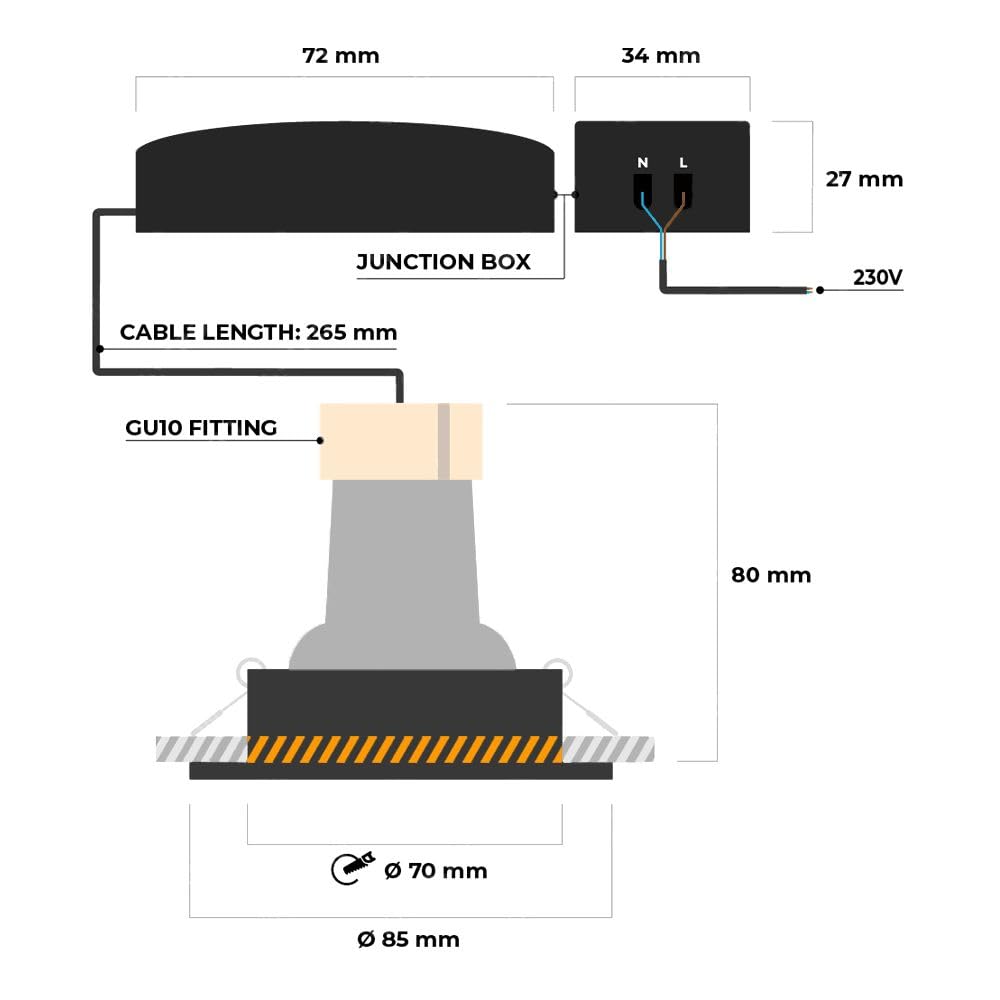 Hoftronic LED Einbaustrahler Edelstahl 6er 6000K IP64