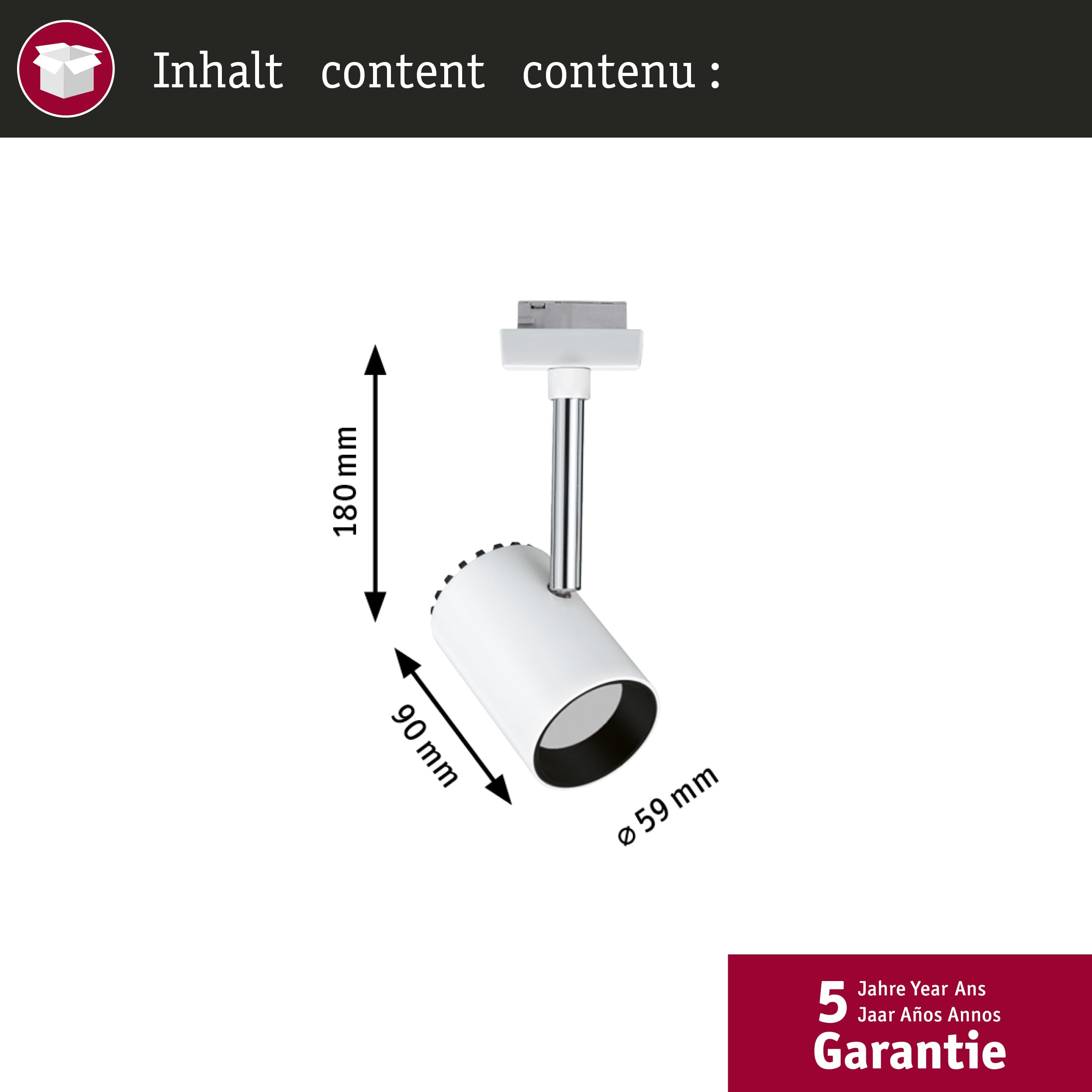 Paulmann URail 952.83 Schienenleuchte LED Silber 5W