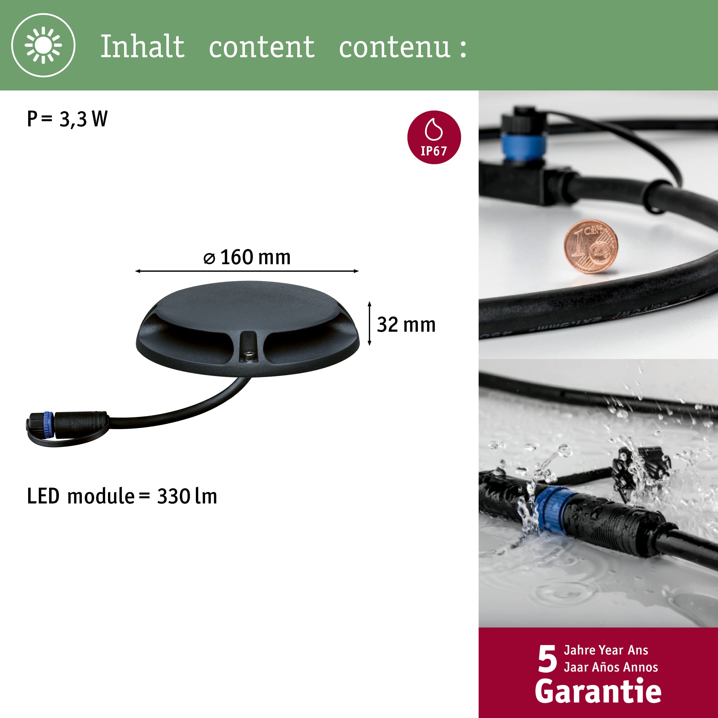 Paulmann 93920 Plug&Shine Bodenleuchte befahrbar 3W
