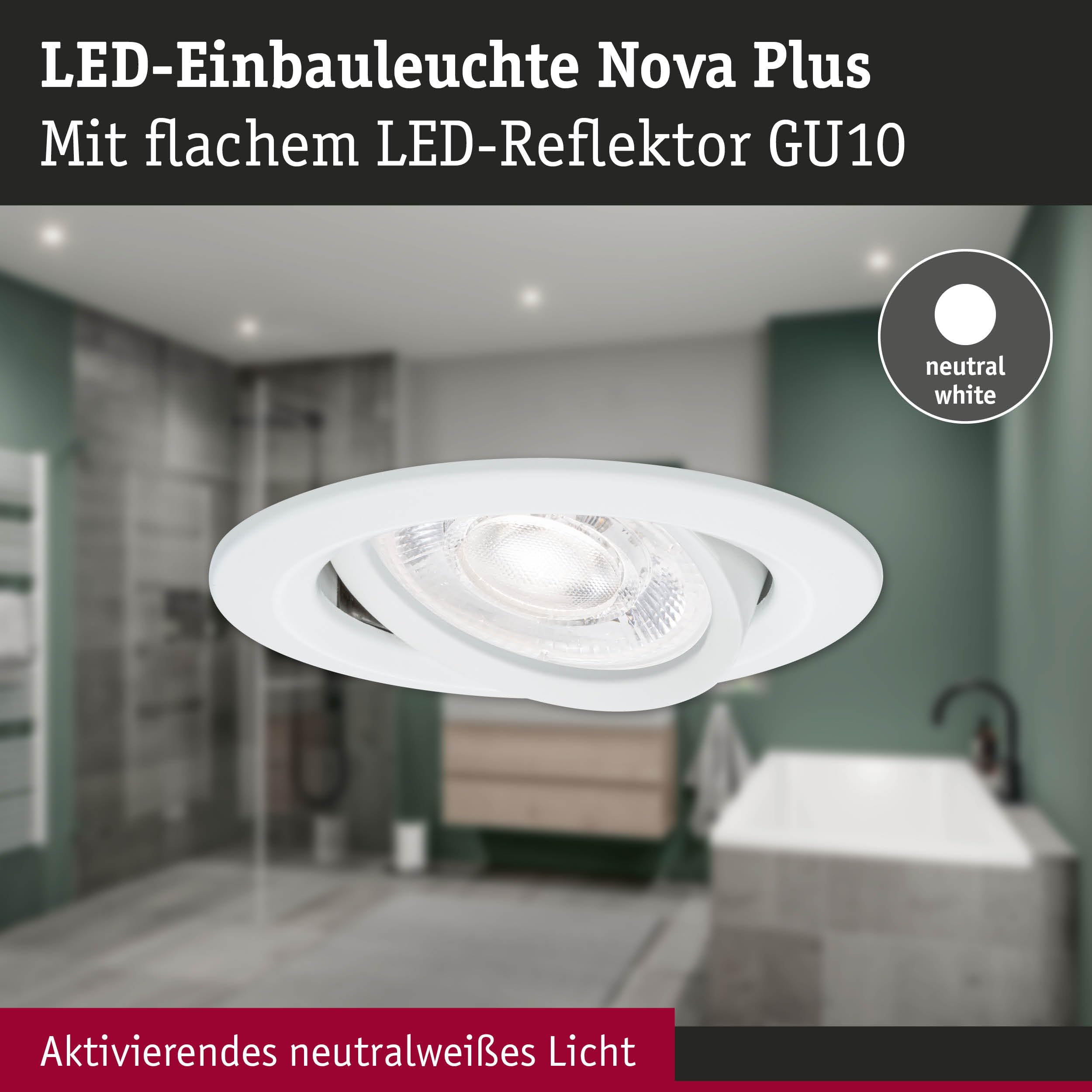 Paulmann Nova Plus GU10 Flat 92420 Einbauleuchte weiß neutralweiß