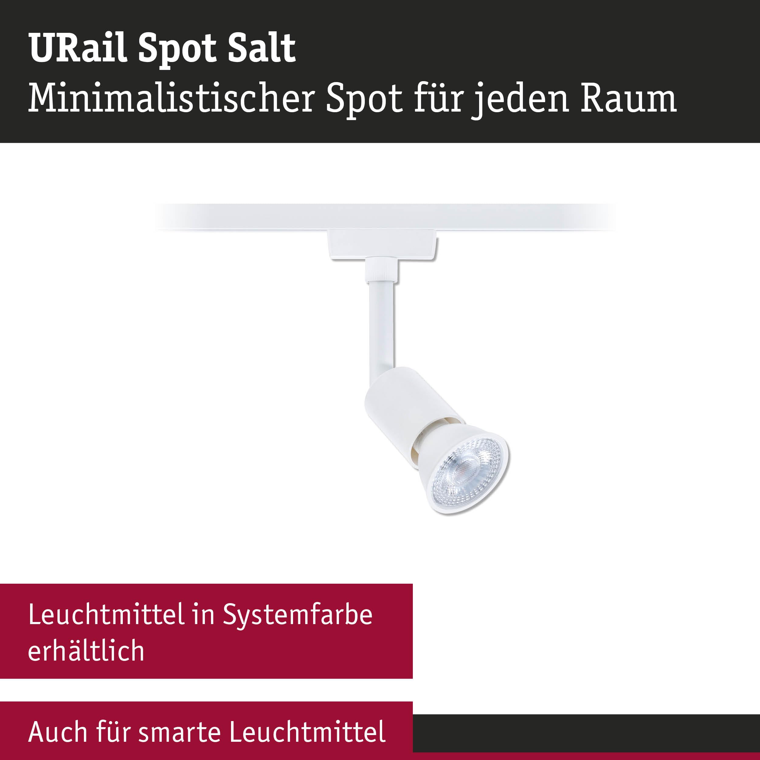 Paulmann URail 95635 Salt Schienenspot GU10 signalweiß