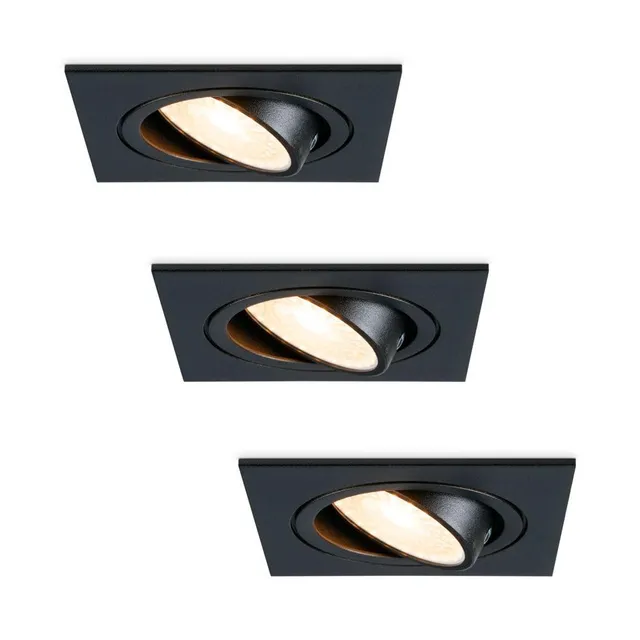 Hoftronic Mallorca Einbaustrahler 2700K 3er Set schwarz
