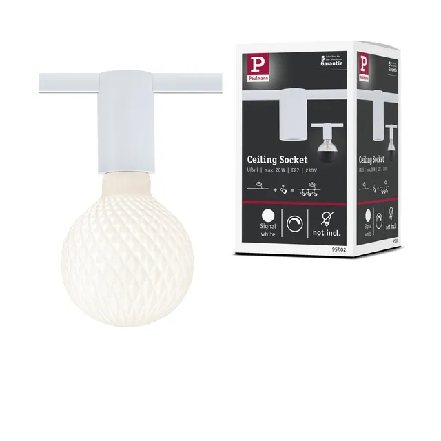 Paulmann URail Socket Spot E27 weiß dimmbar