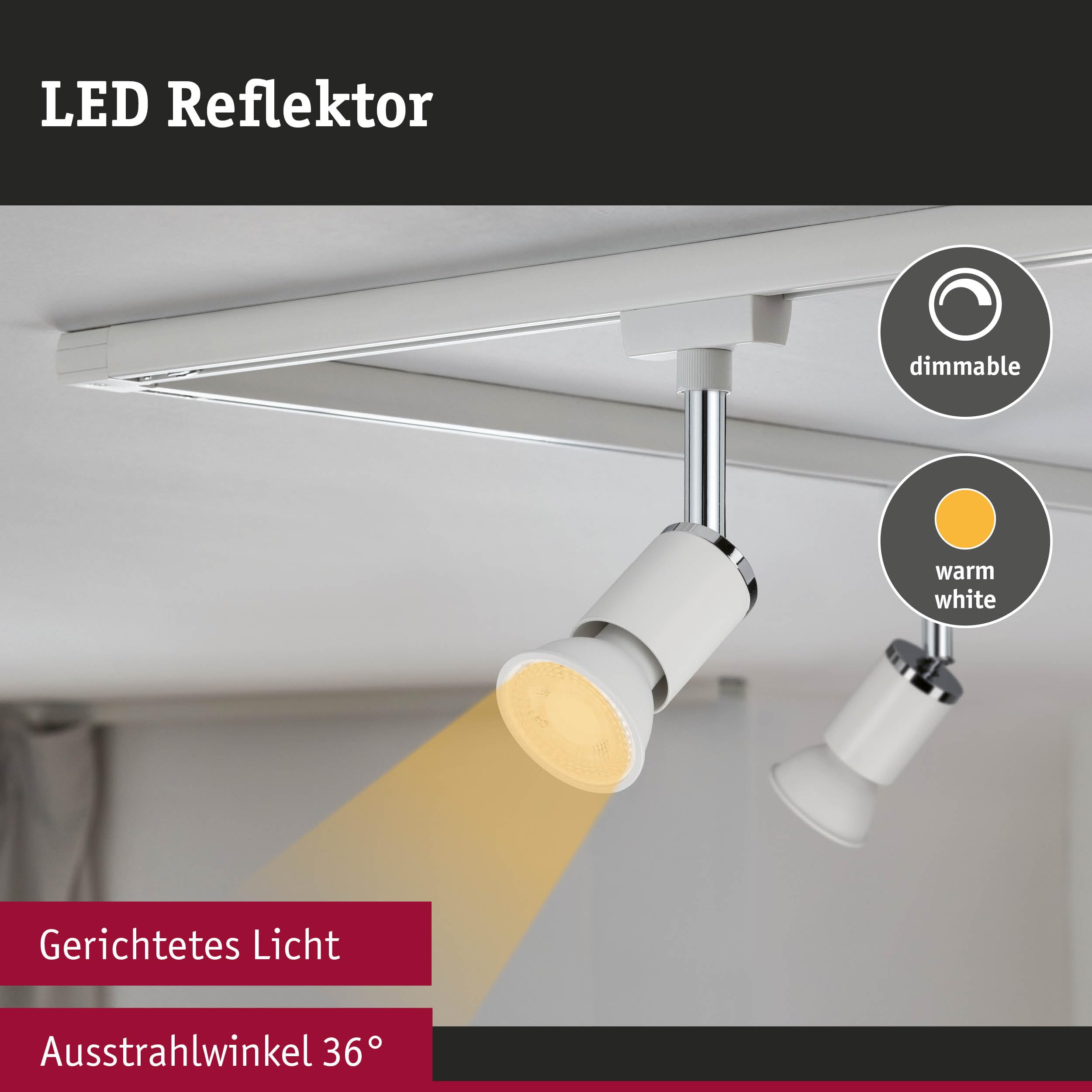 Paulmann 5231 Standard GU10 Reflektor 3er-Set 460lm dimmbar