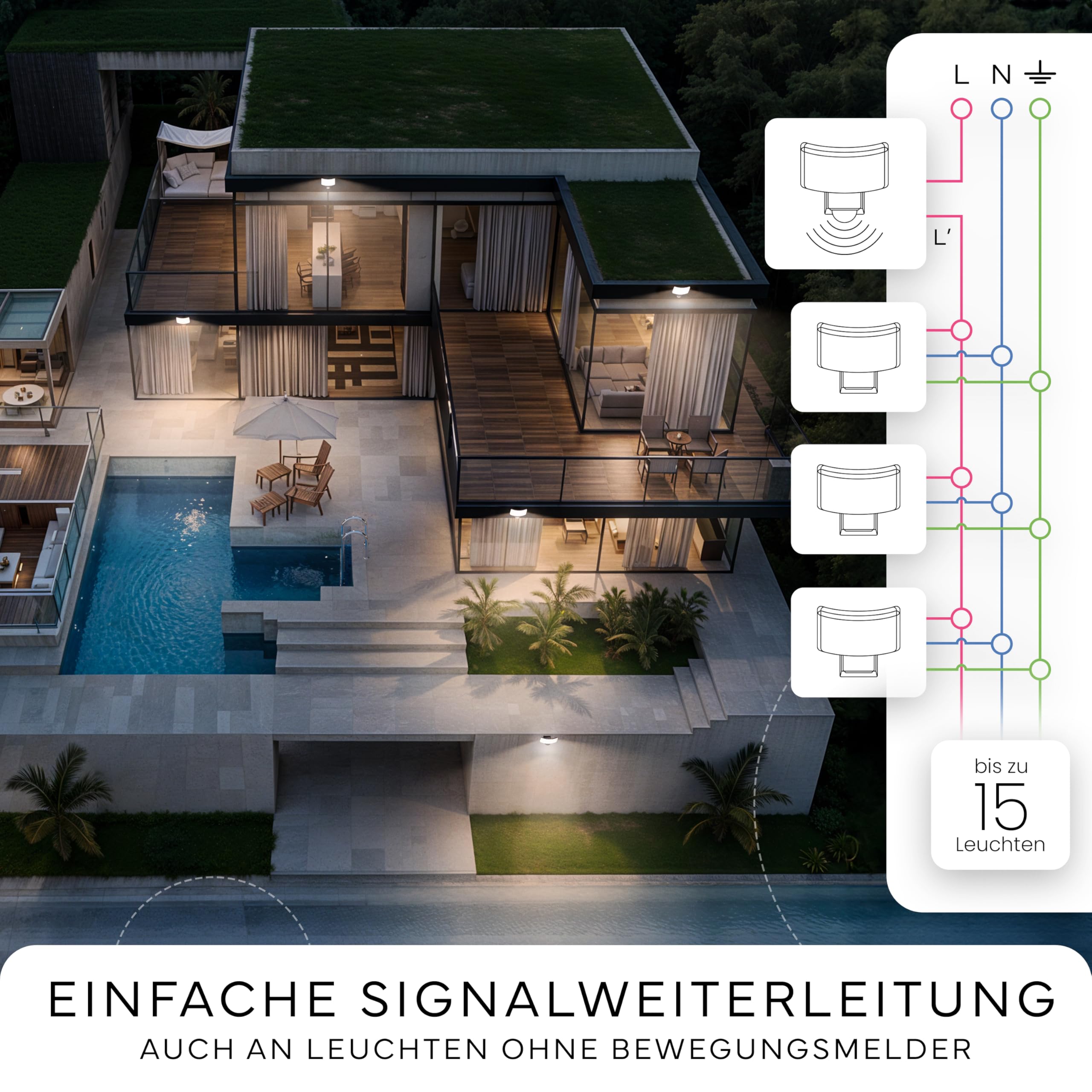 MATO Lumax LED-Strahler 30W mit Bewegungsmelder anthrazit