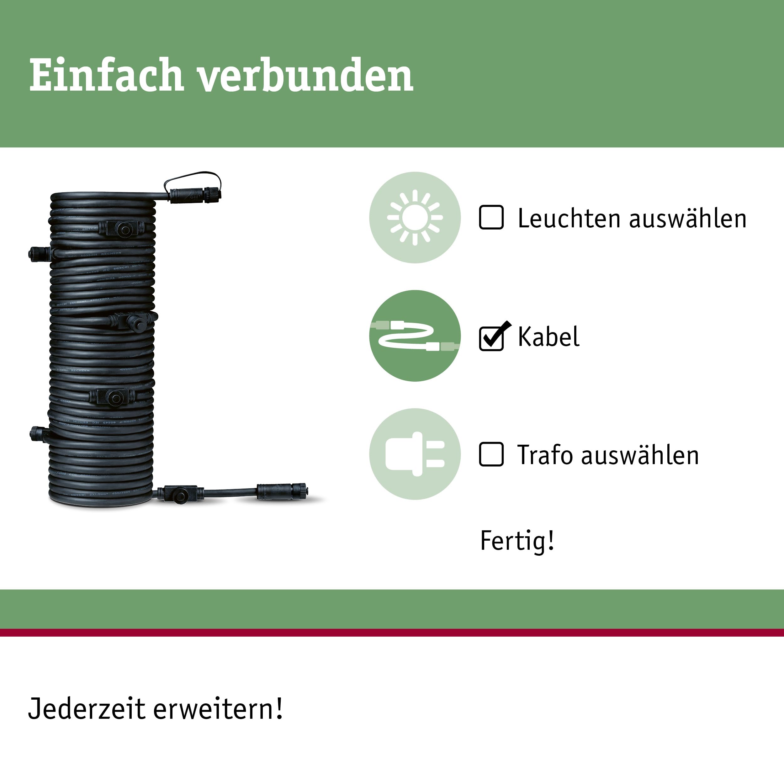 Paulmann Plug & Shine 939.31 Verlängerungskabel 15m IP68