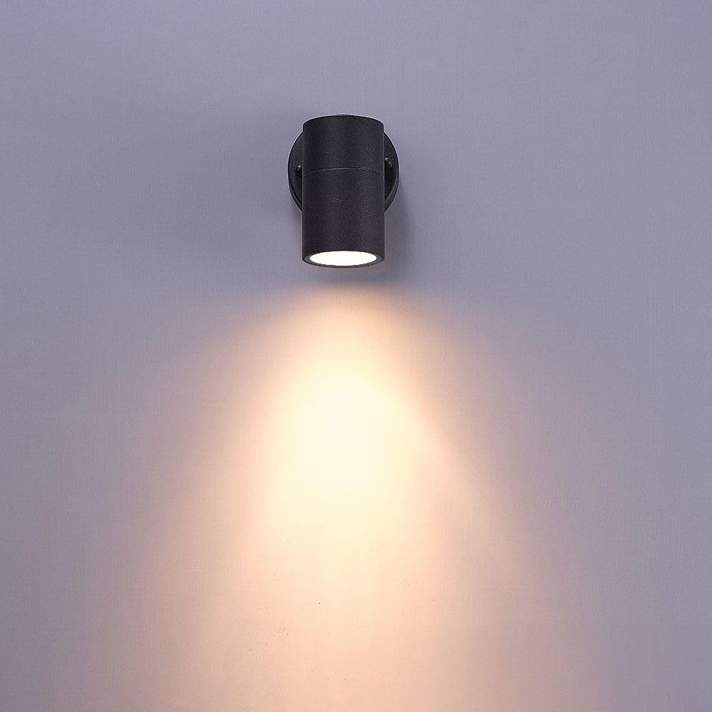 Hoftronic Mason Wandleuchte schwarz IP44 GU10 Downlight
