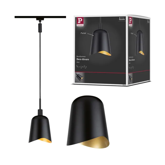 Paulmann URail Alvaro 95604 Schirm Schwarz Gold 144mm
