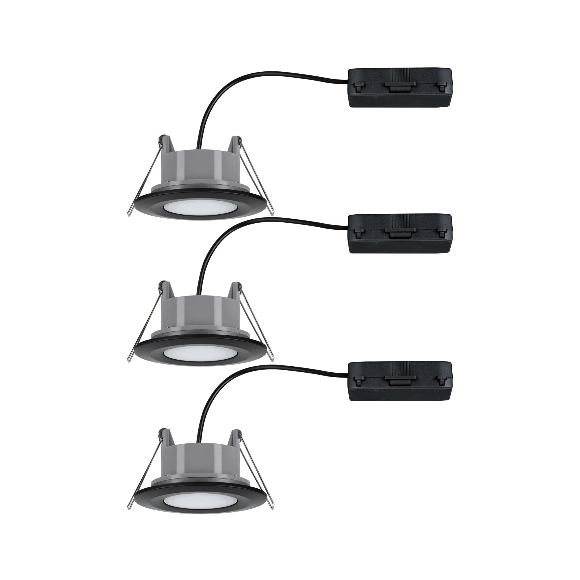 Paulmann Calla 93096 Einbauleuchte 3er-Set IP65 schwarz 3000K