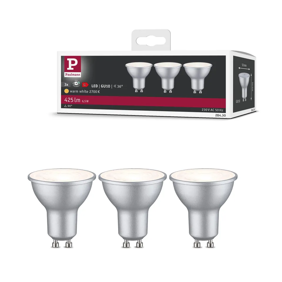Paulmann LED-Reflektor GU10 6,5W warmweiß 3er-Pack