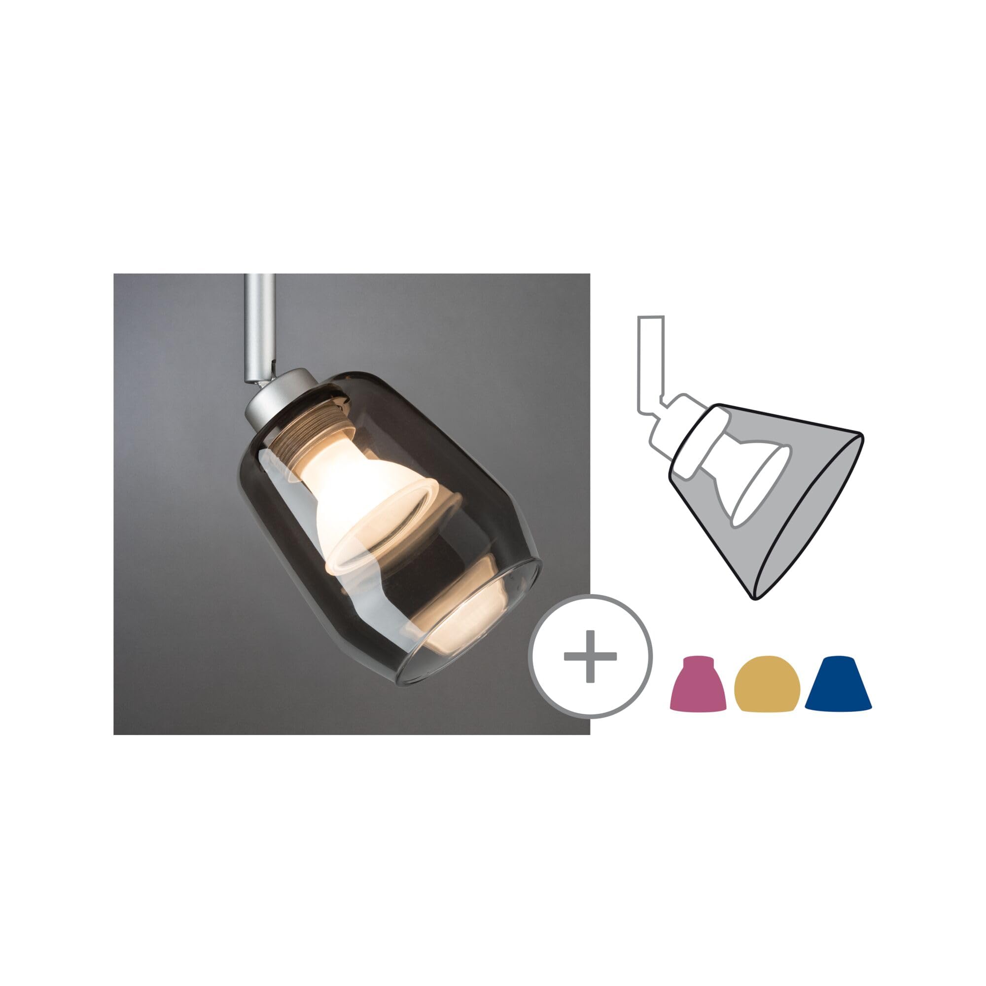 Paulmann URail Vento 95359 Glasschirm Rauchglas 80mm